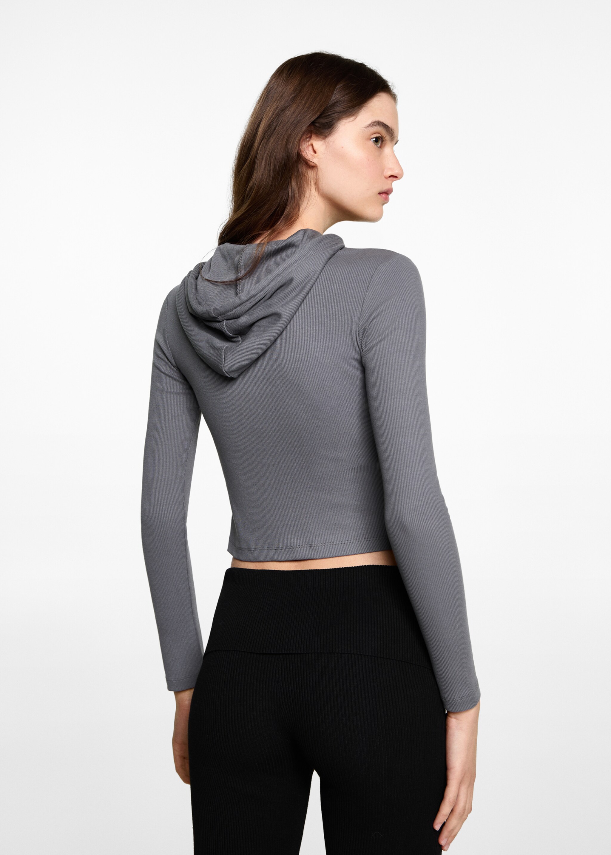 Ribbed hooded sweatshirt - Reverse of the article