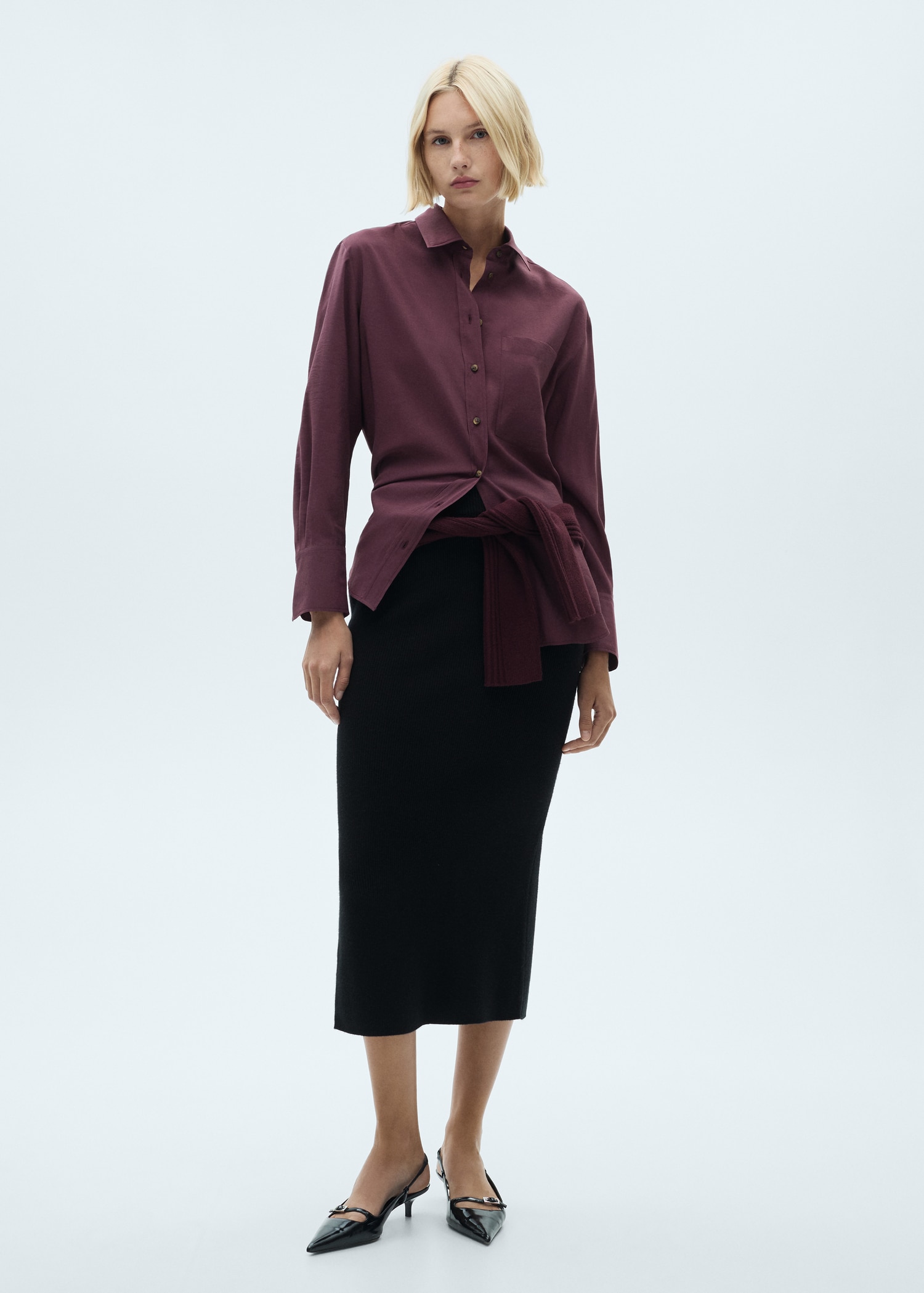 Ribbed midi skirt - Details of the article 2