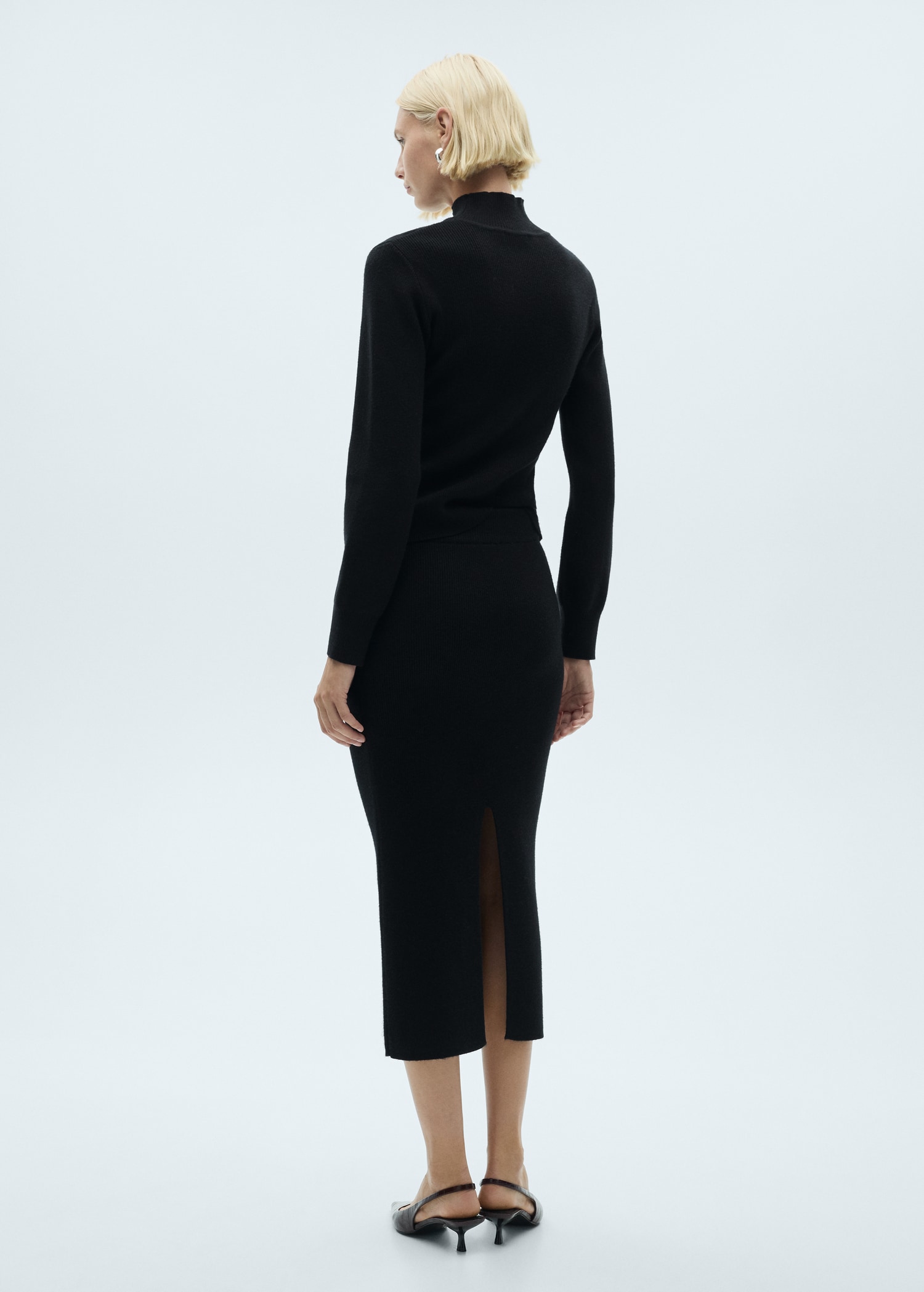 Ribbed midi skirt - Reverse of the article