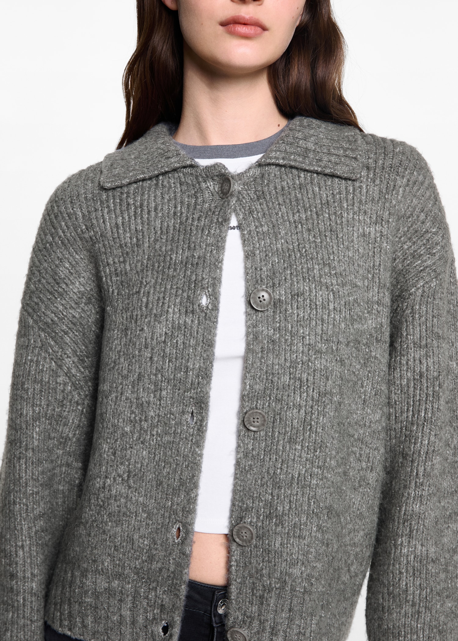 Polo-neck cardigan - Details of the article 6