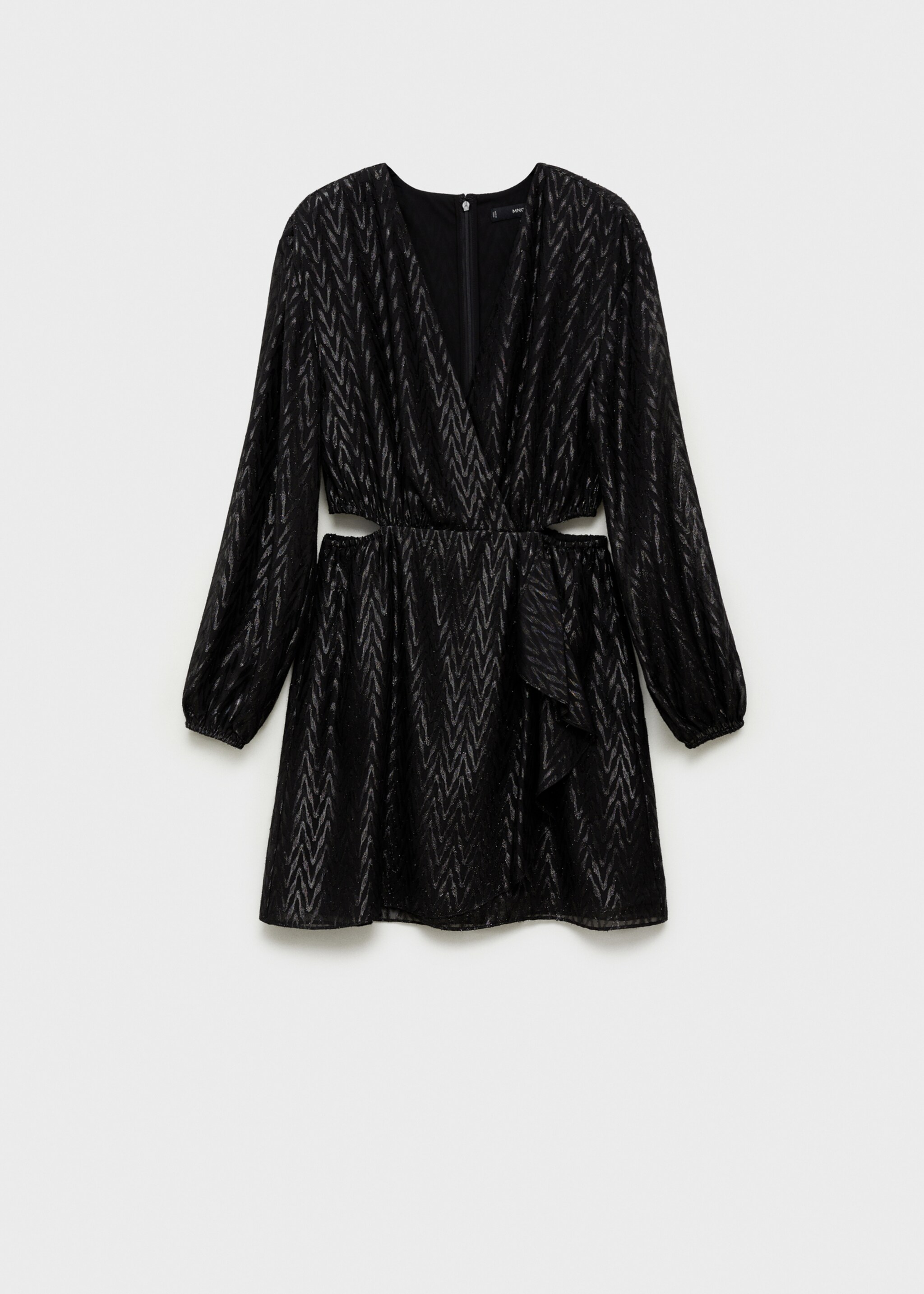 Wrap dress with side slits - Article without model, Black. Ref: 77099065-00.