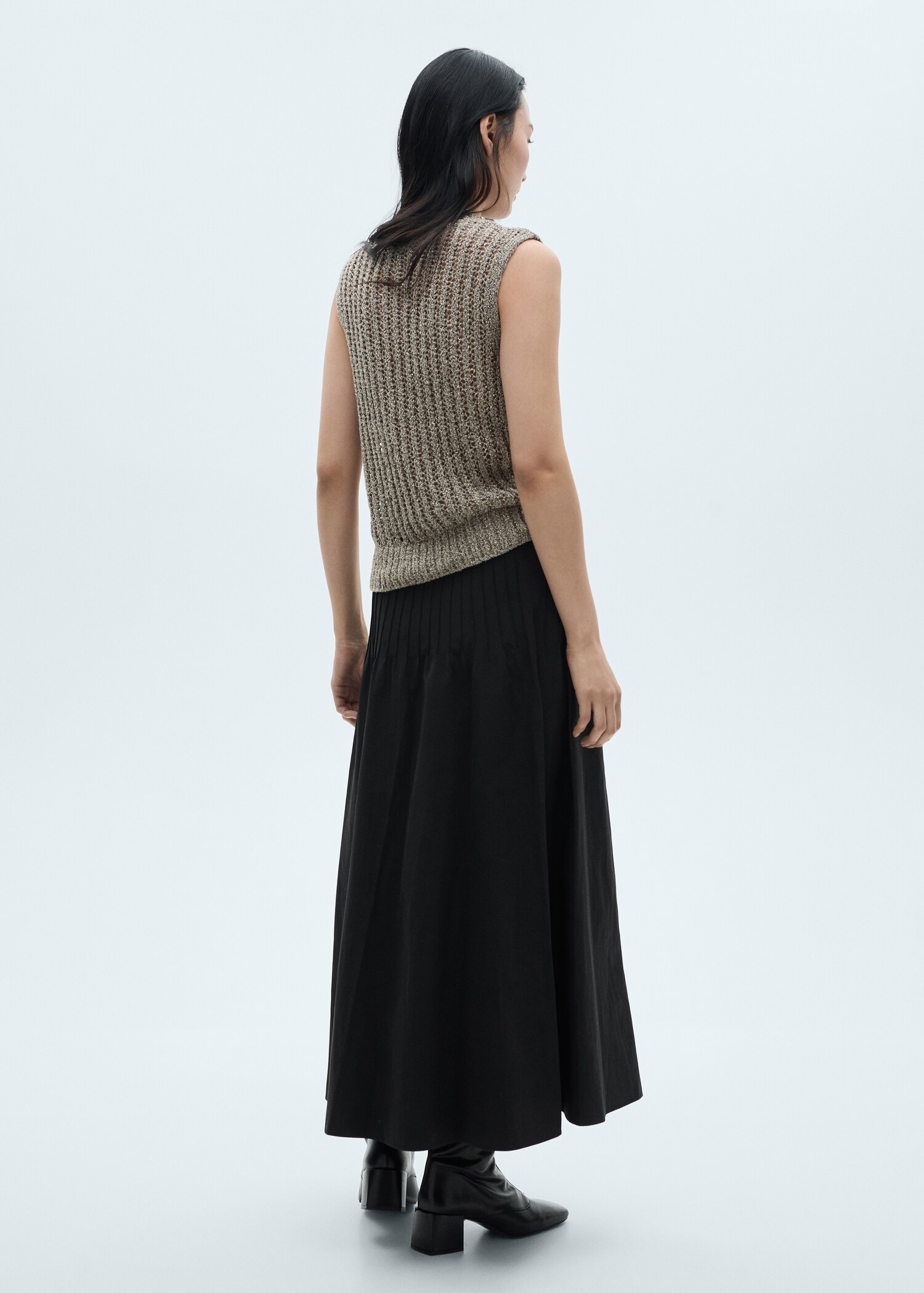 Lurex openwork knitted waistcoat - Reverse of the article