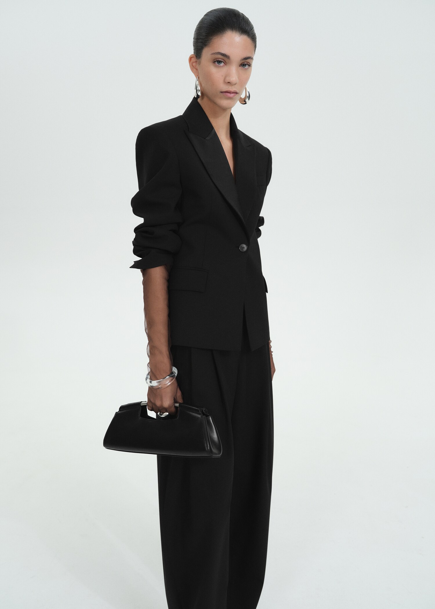 Pleat detail wool trousers - Details of the article 1