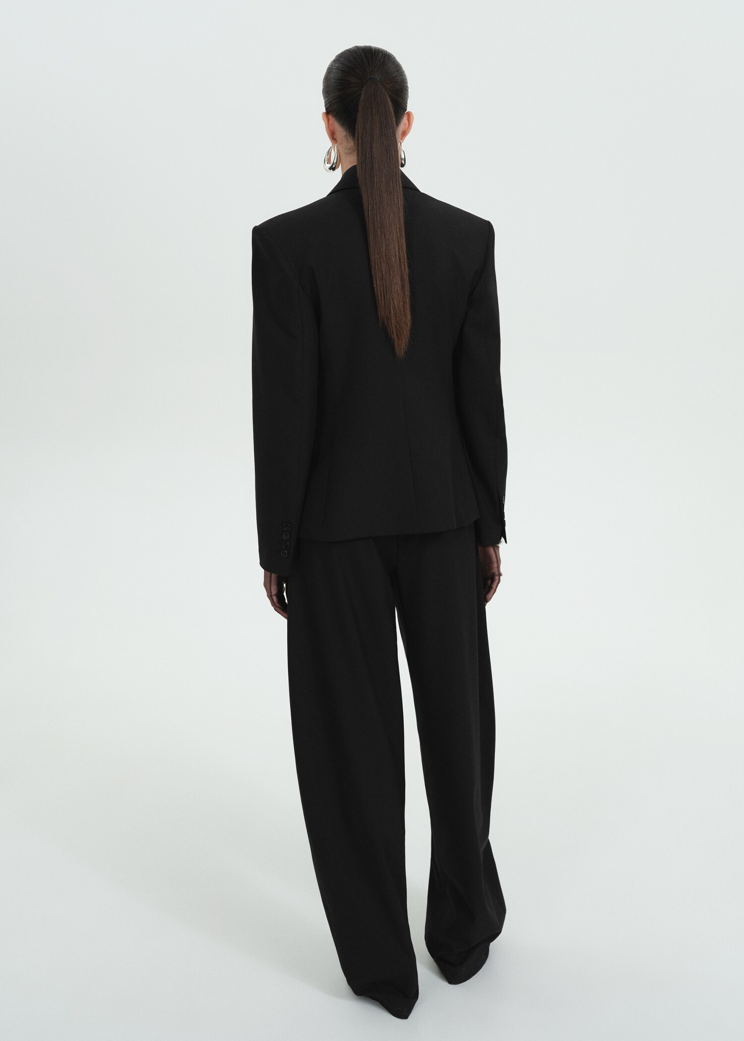 Pleat detail wool trousers - Reverse of the article