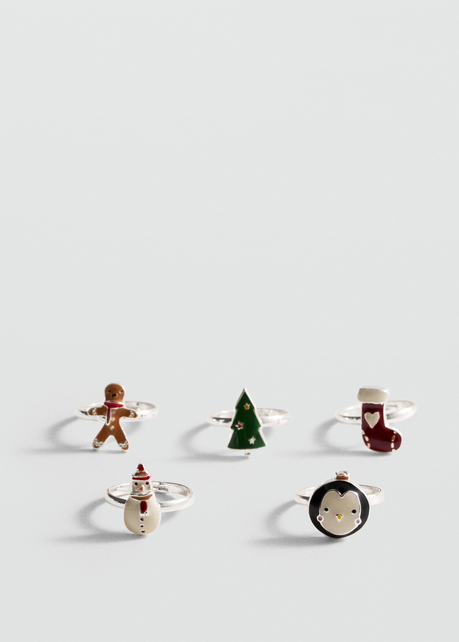 Pack of 5 Christmas rings - Medium plane