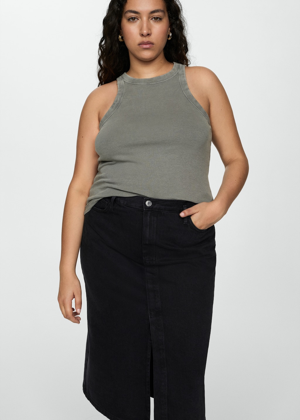 Black jean skirt 4xl online