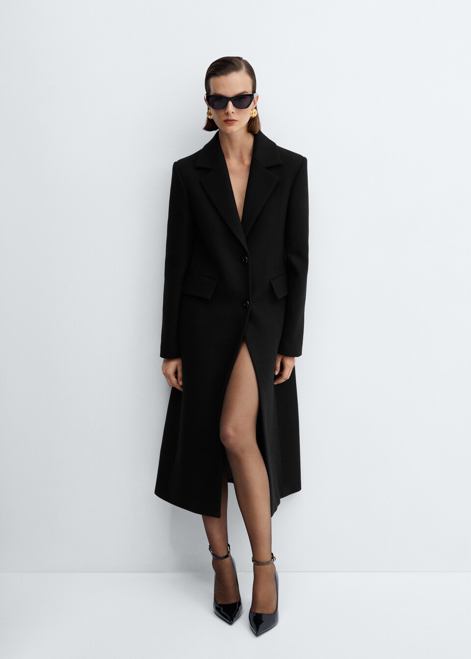 Mango black tailored coat