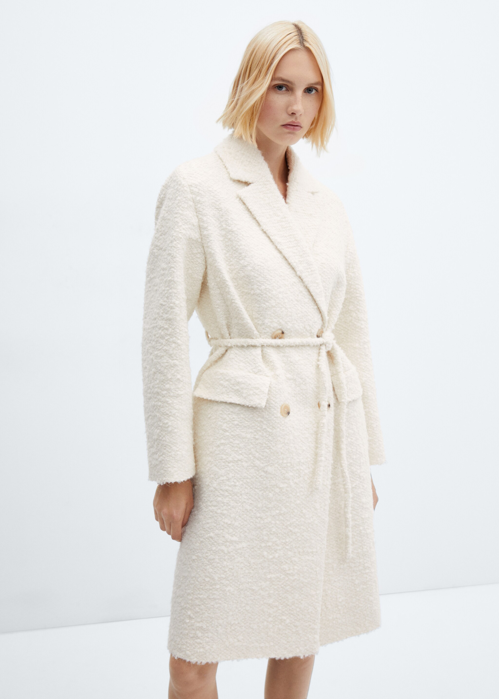 Manteau revers ceinture - Plan moyen