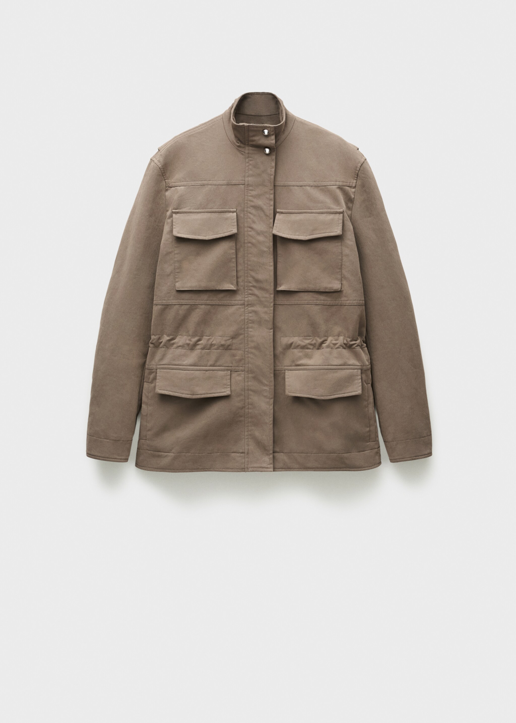 Turtleneck parka with pockets - Article without model, Medium Brown. Ref: 77947938-00.