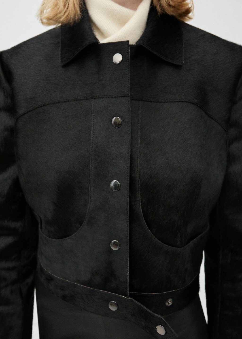 Veste 100 cuir fourrure Femme MANGO France metropolitaine
