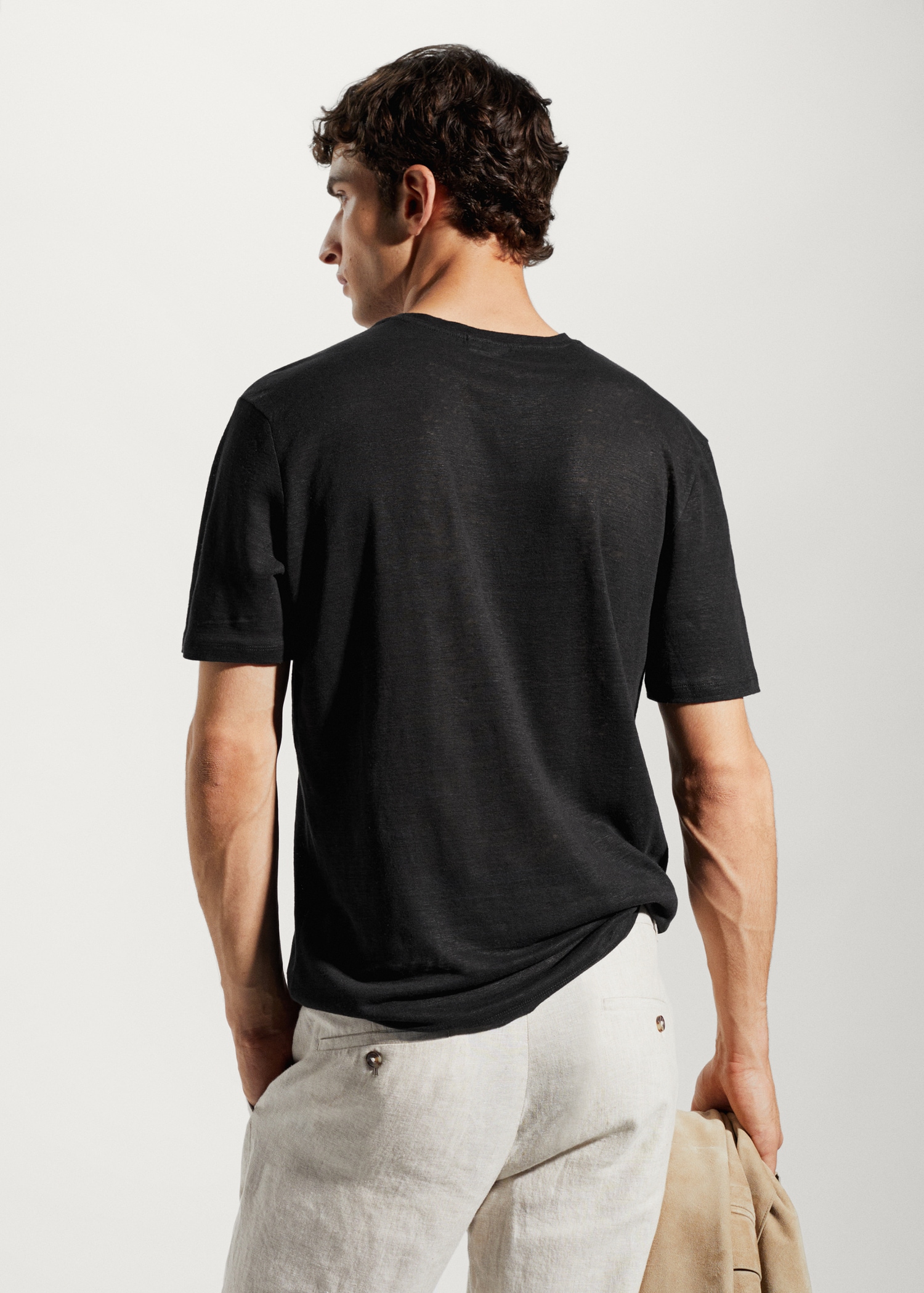 Camiseta regular fit lino - Reverso del artículo
