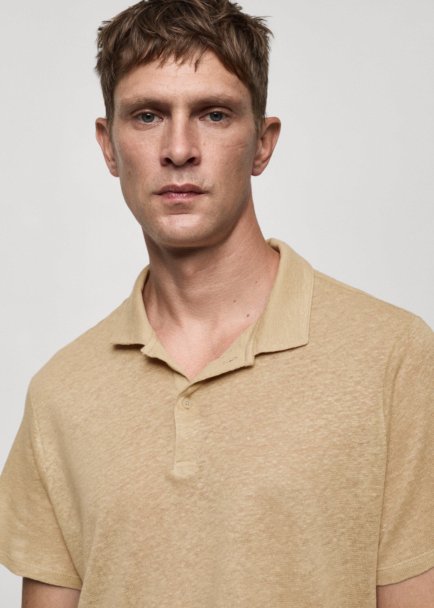 Slim fit poloshirt van 100% linnen - Detail van het artikel 1