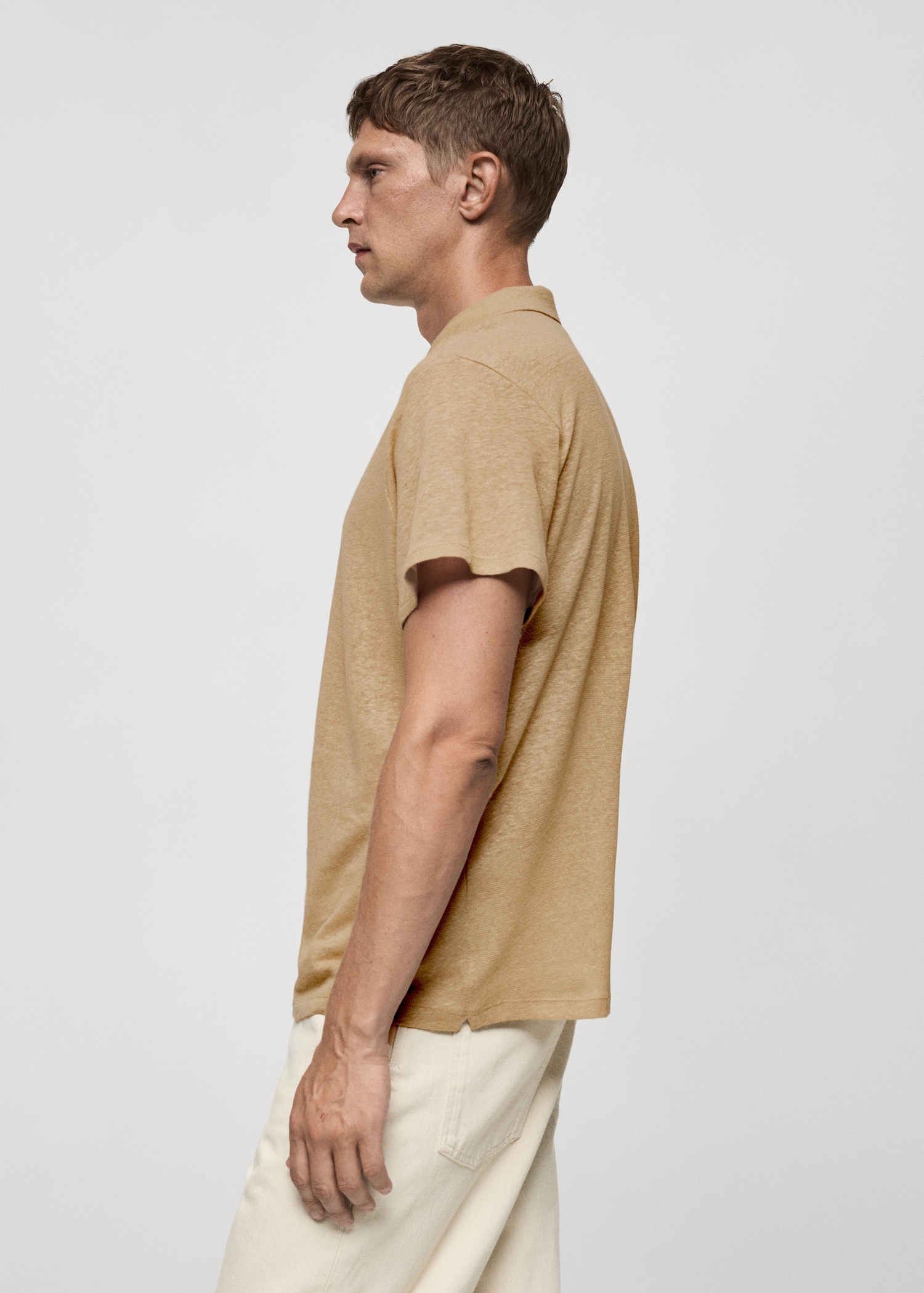 Slim fit poloshirt van 100% linnen - Detail van het artikel 2