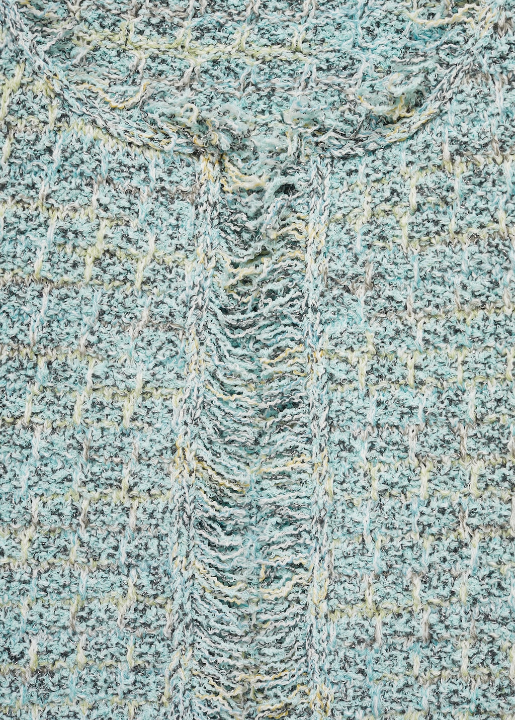 Tweed jacket with frayed ends