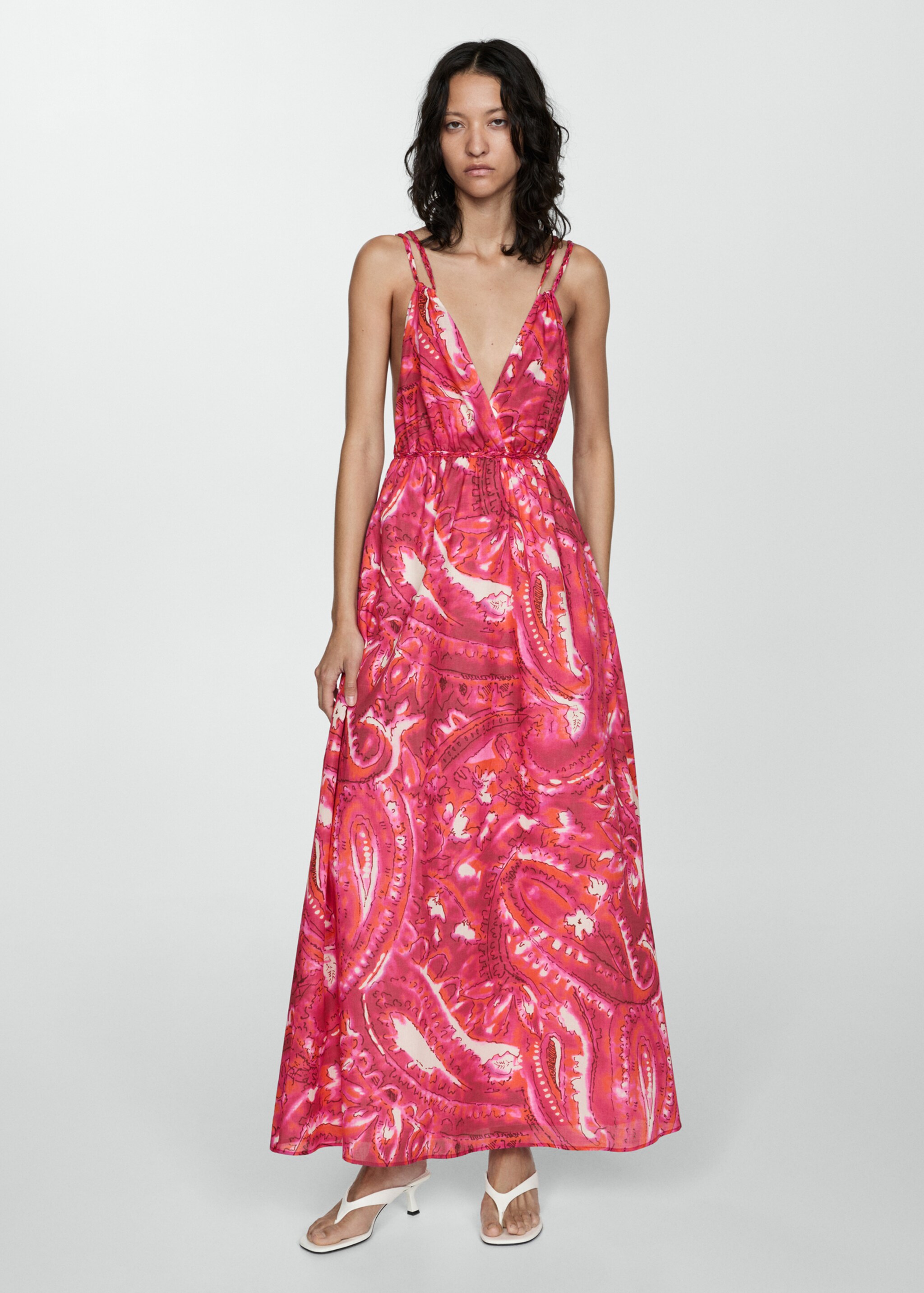 Vestido estampado doble tirante - Plano general
