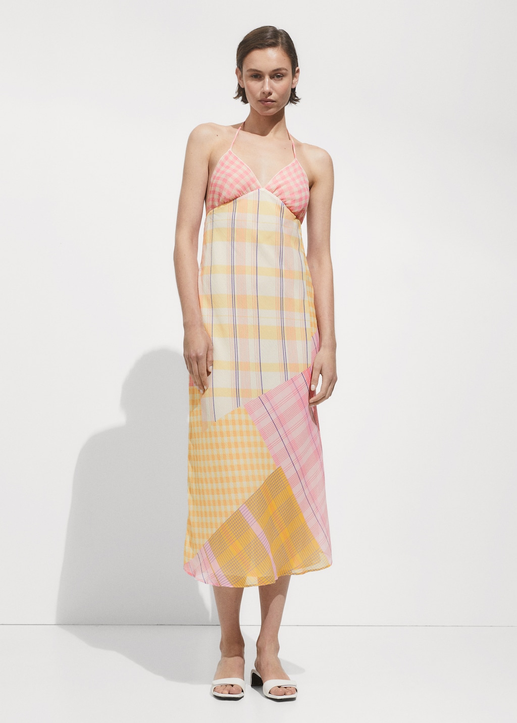 Printed halter dress Women MANGO Indonesia