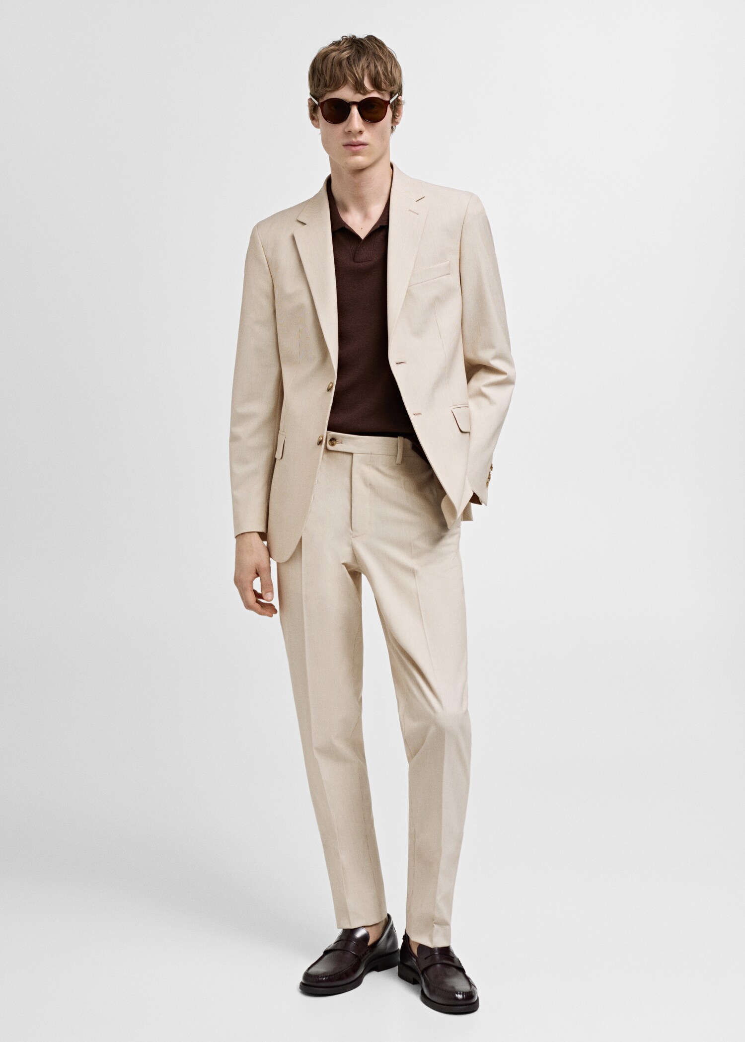 Pantaloni completo slim-fit tessuto comfort stretch - Piano generale