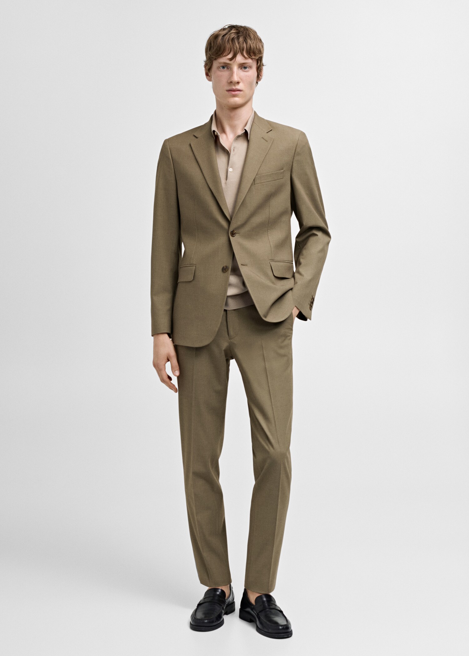 Pantaloni completo slim-fit tessuto comfort stretch - Piano generale