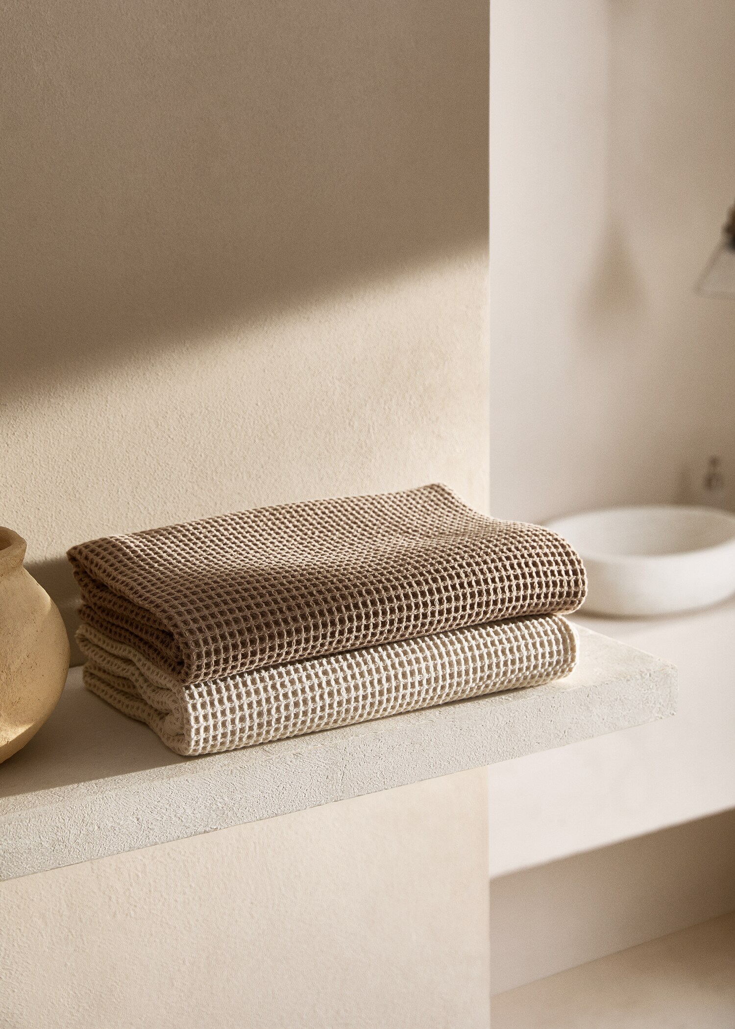 100% cotton waffle bath towel 90x150cm - General plane