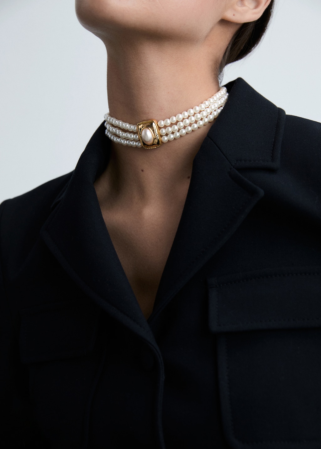 Triple-pearl necklace - Women | MANGO Georgia Triple-pearl necklace - Women | MANGO Georgia