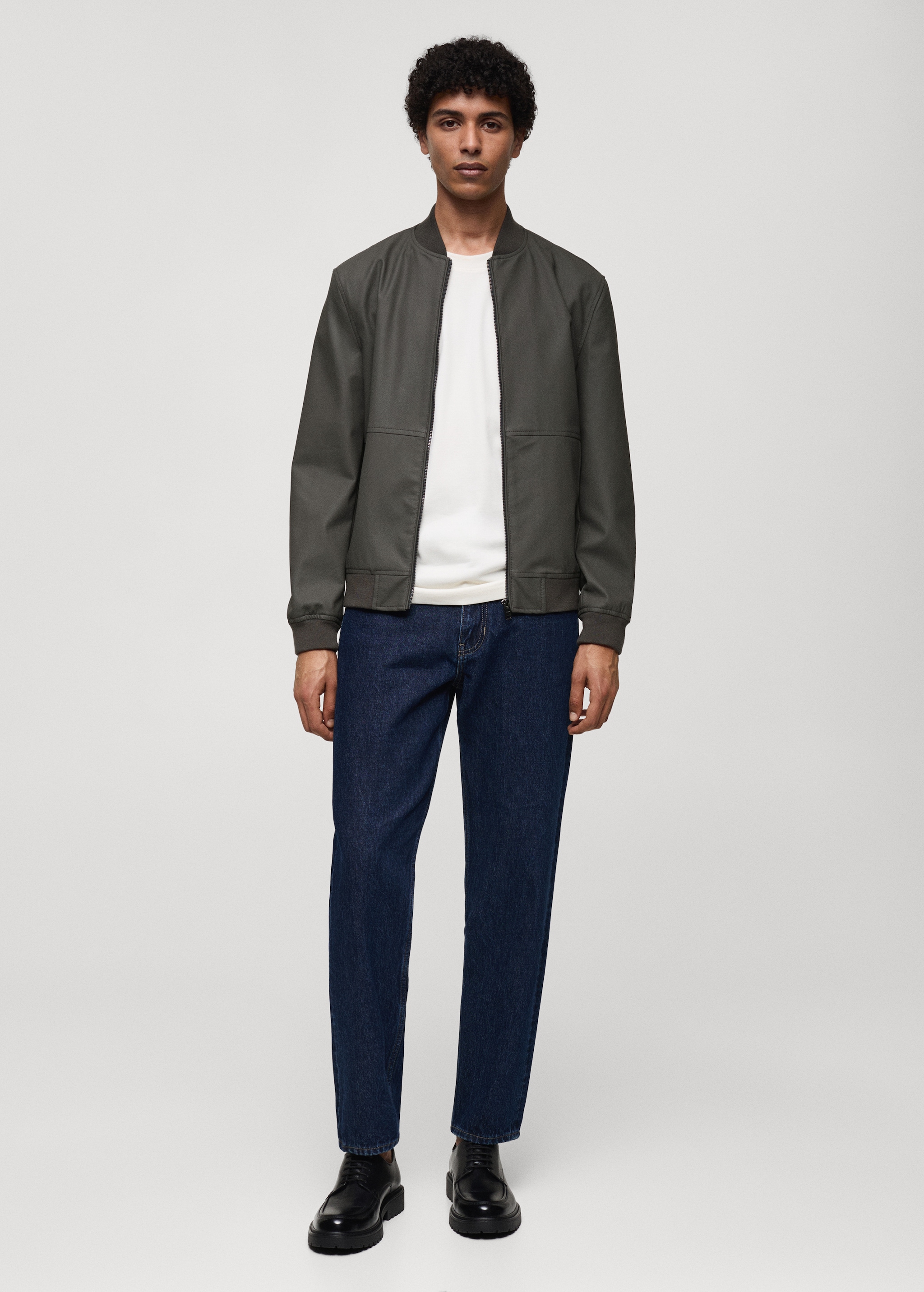 Leather-effect bomber jacket - Main Image