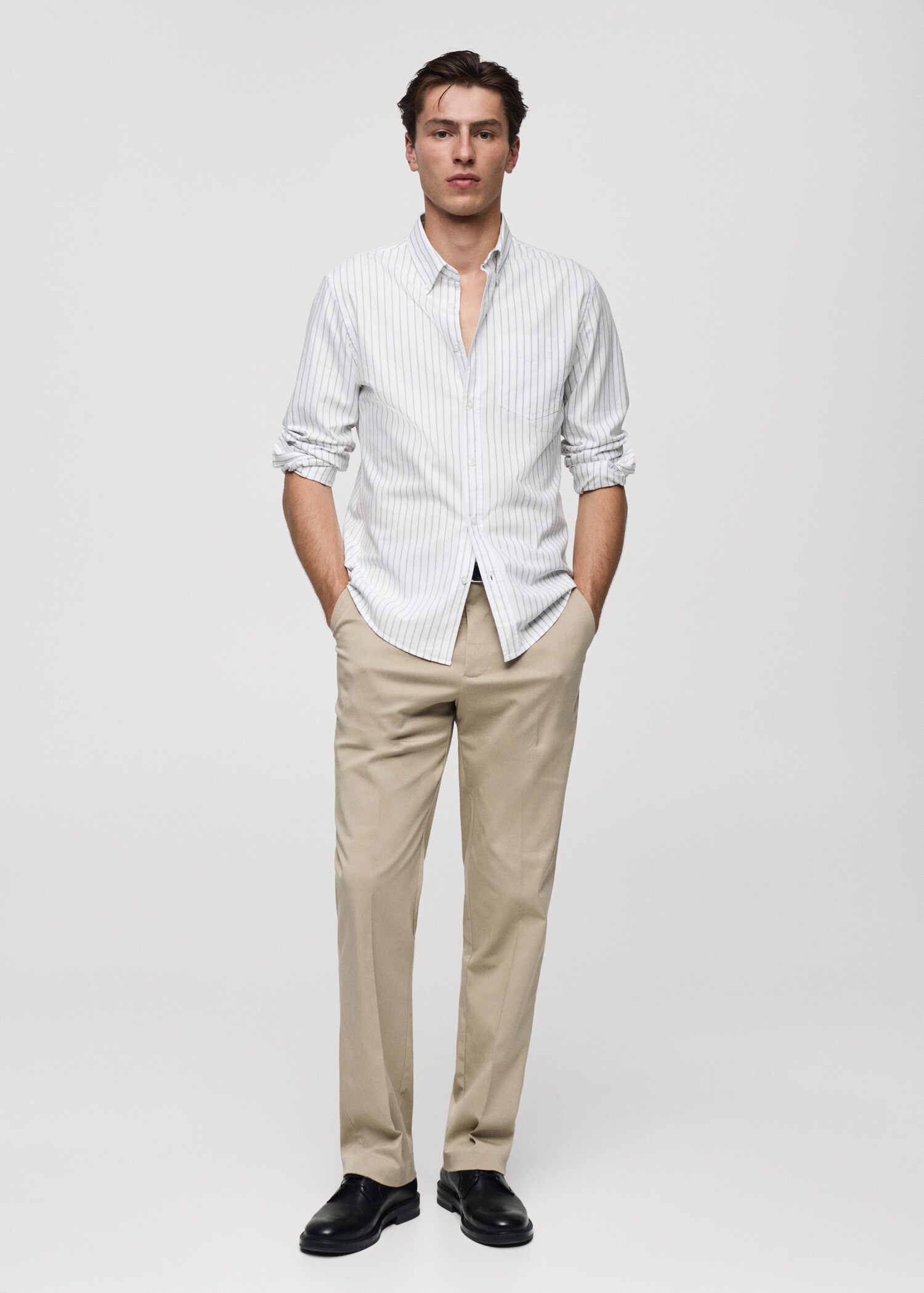 Chemise 100 % coton rayures bicolores - Plan général
