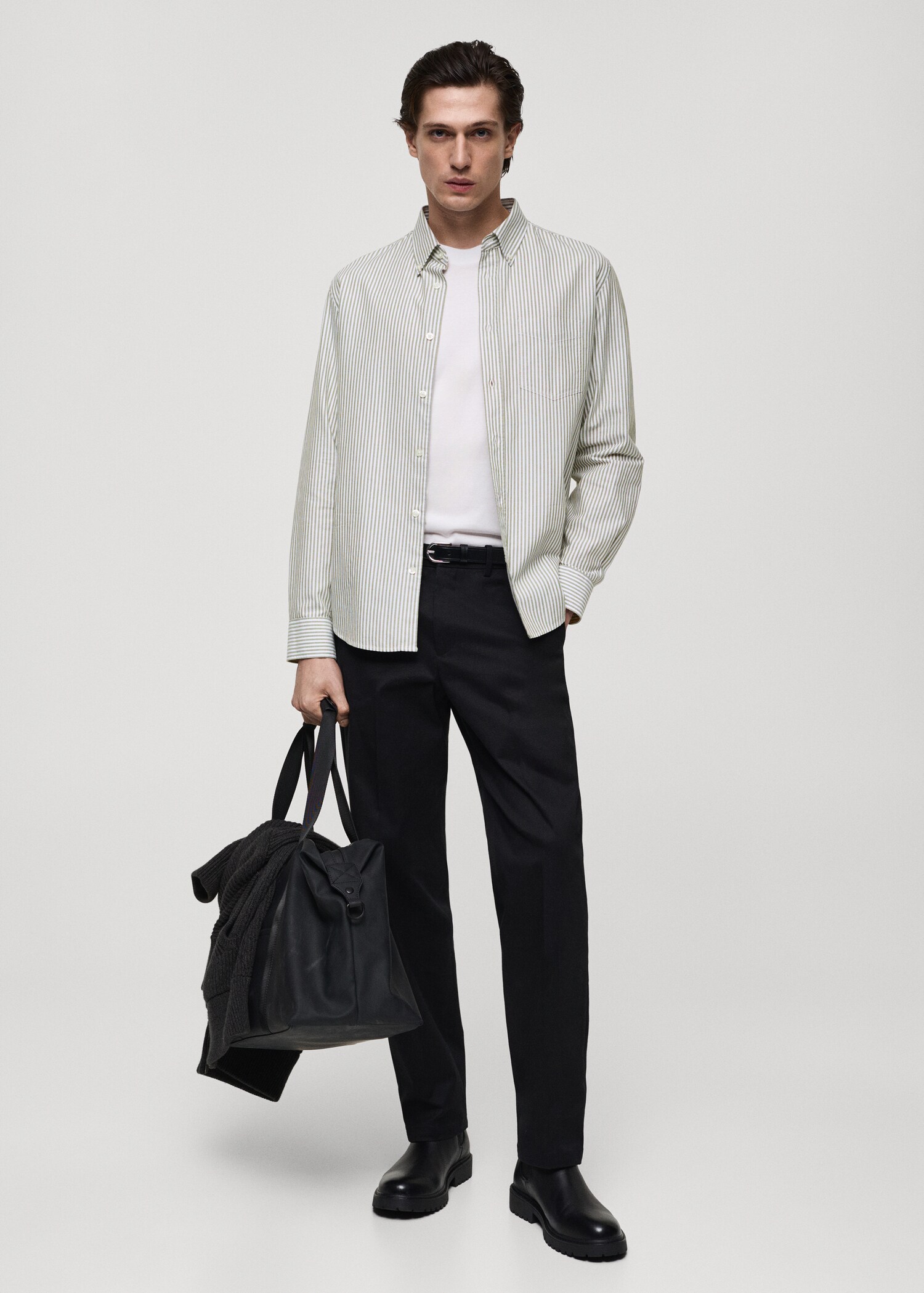 Chemise 100 % coton rayures bicolores - Plan général