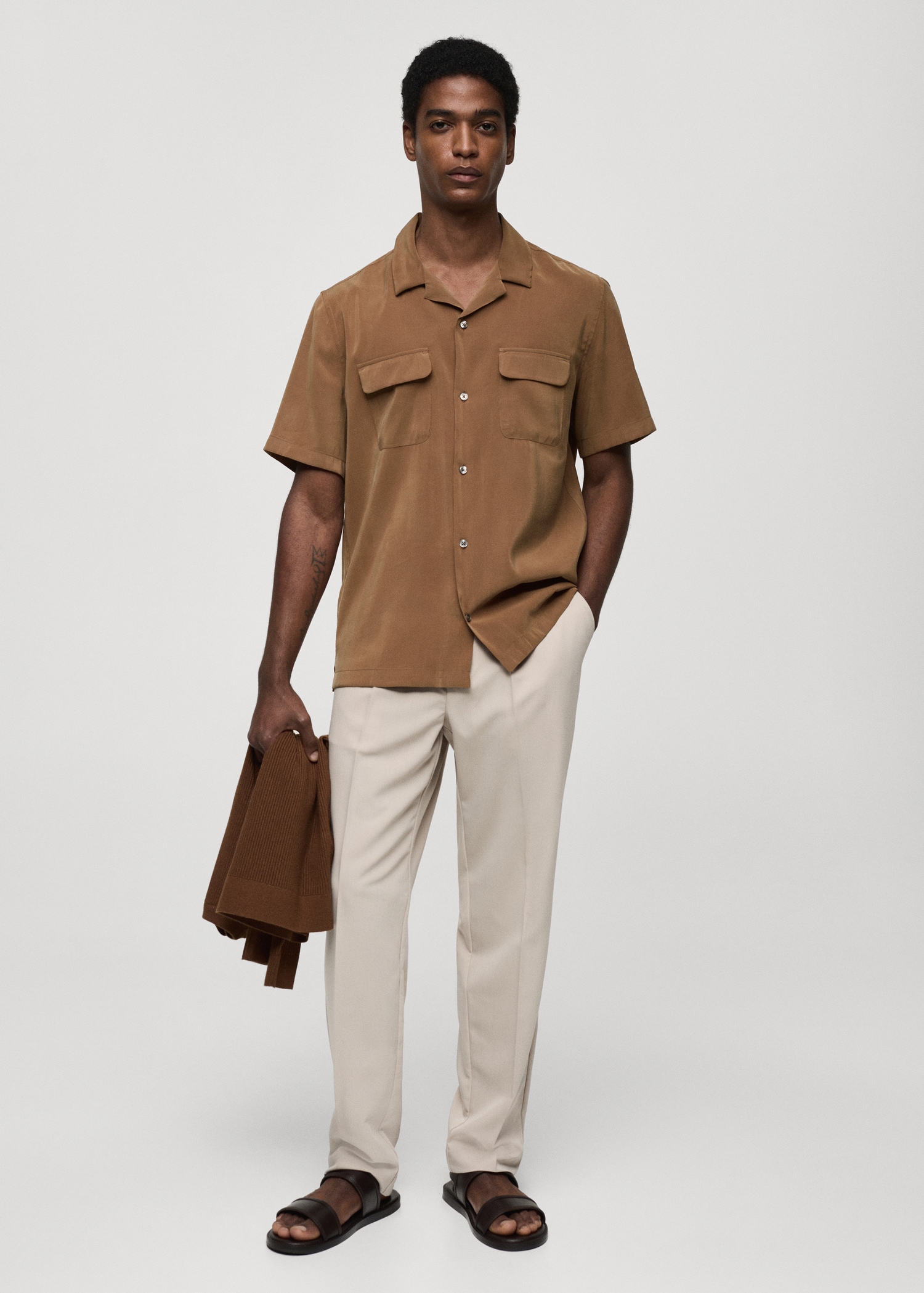 Chemise regular fit poches - Plan général