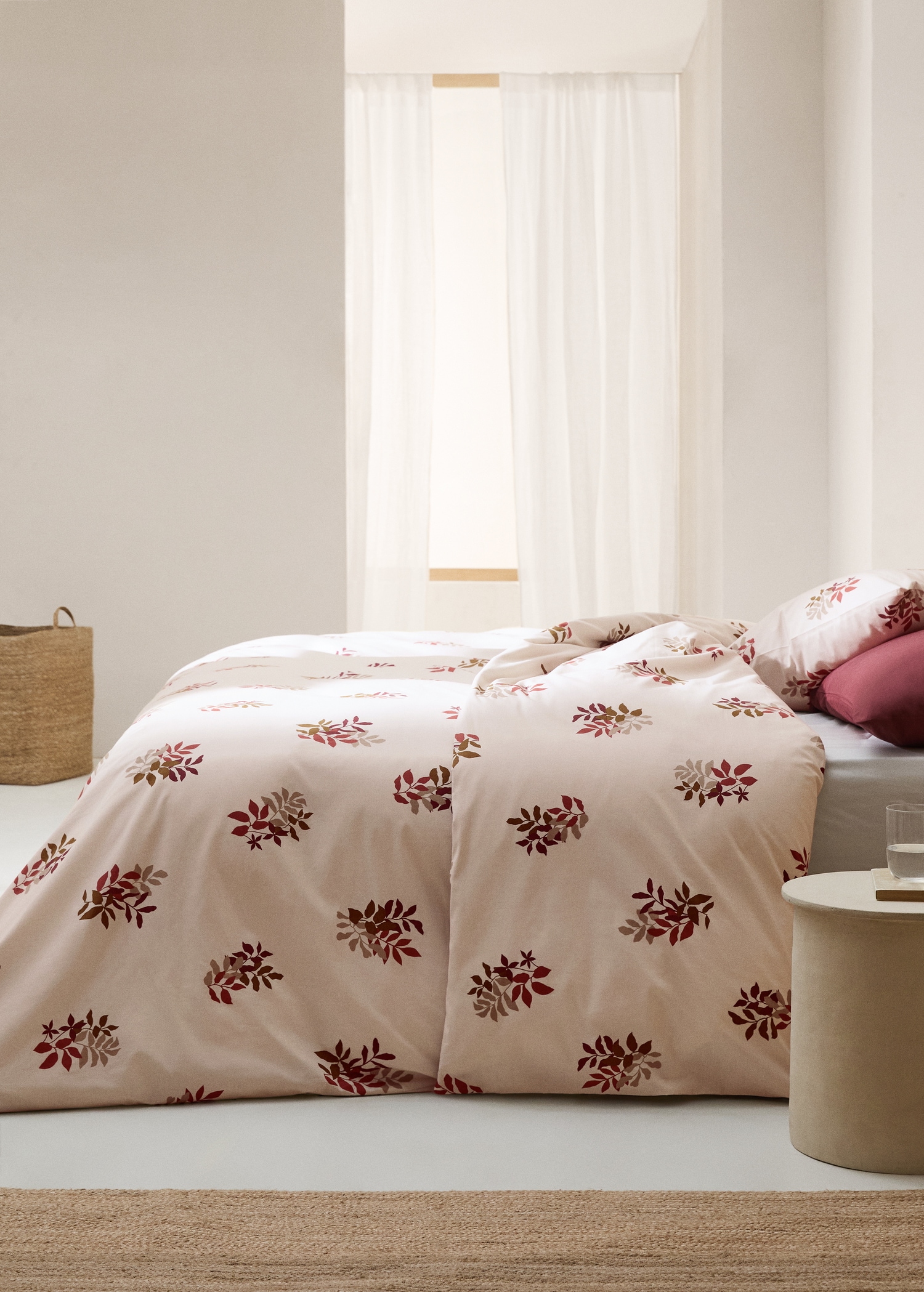 Funda nórdica 100% algodón diseño floral cama 150cm - Plano general