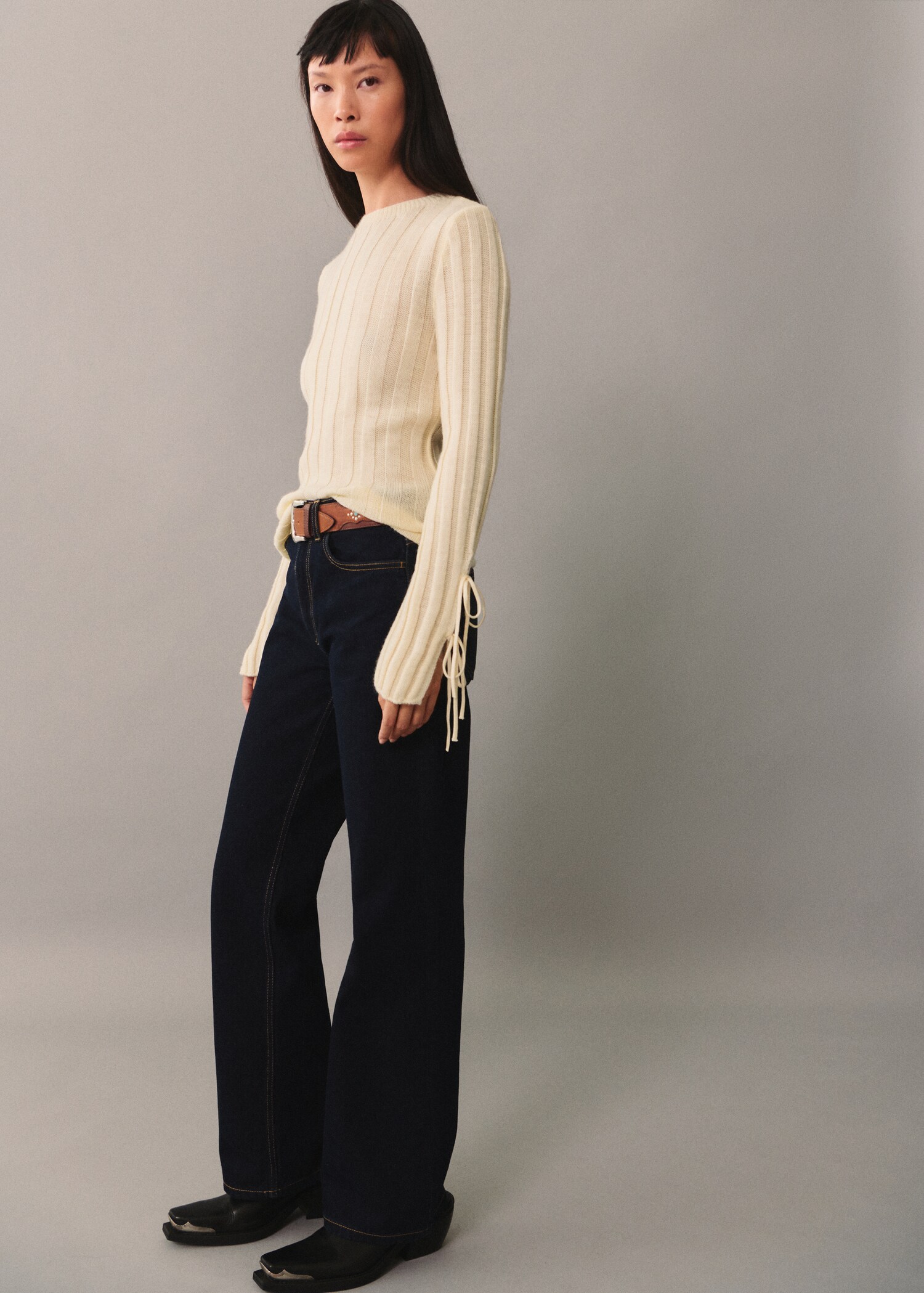 Bows ribbed sweater - General plane