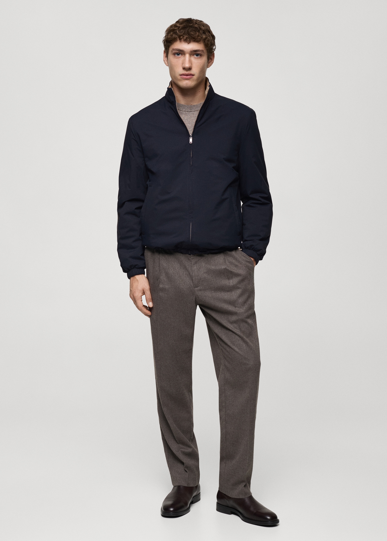 Reversible quilted water-repellent reversible jacket - General plane