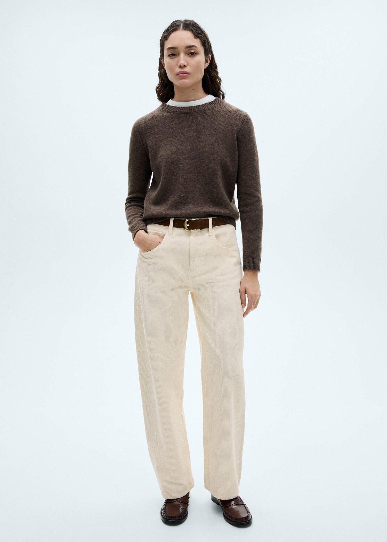Pantalon velours côtelé balloon taille haute - Plan général