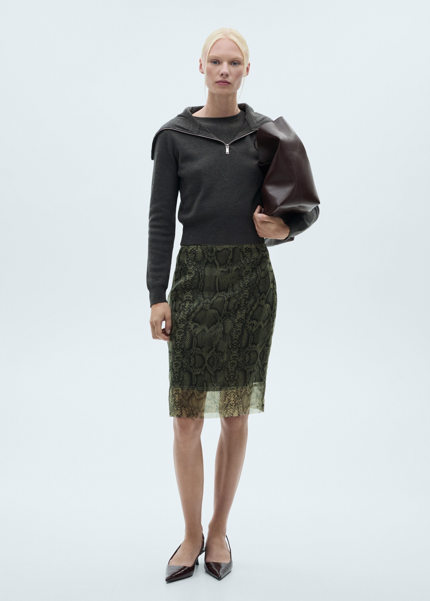 Zip-Pullover mit Rollkragen - Allgemeine Ansicht