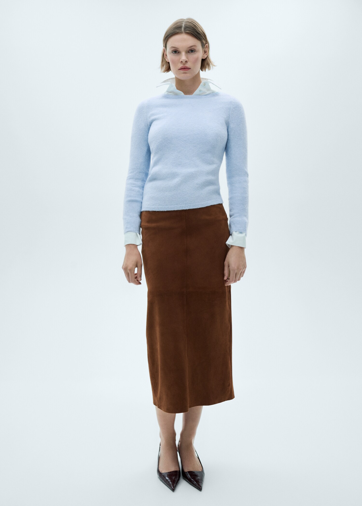 Fine-knit boat-neck sweater - General plane