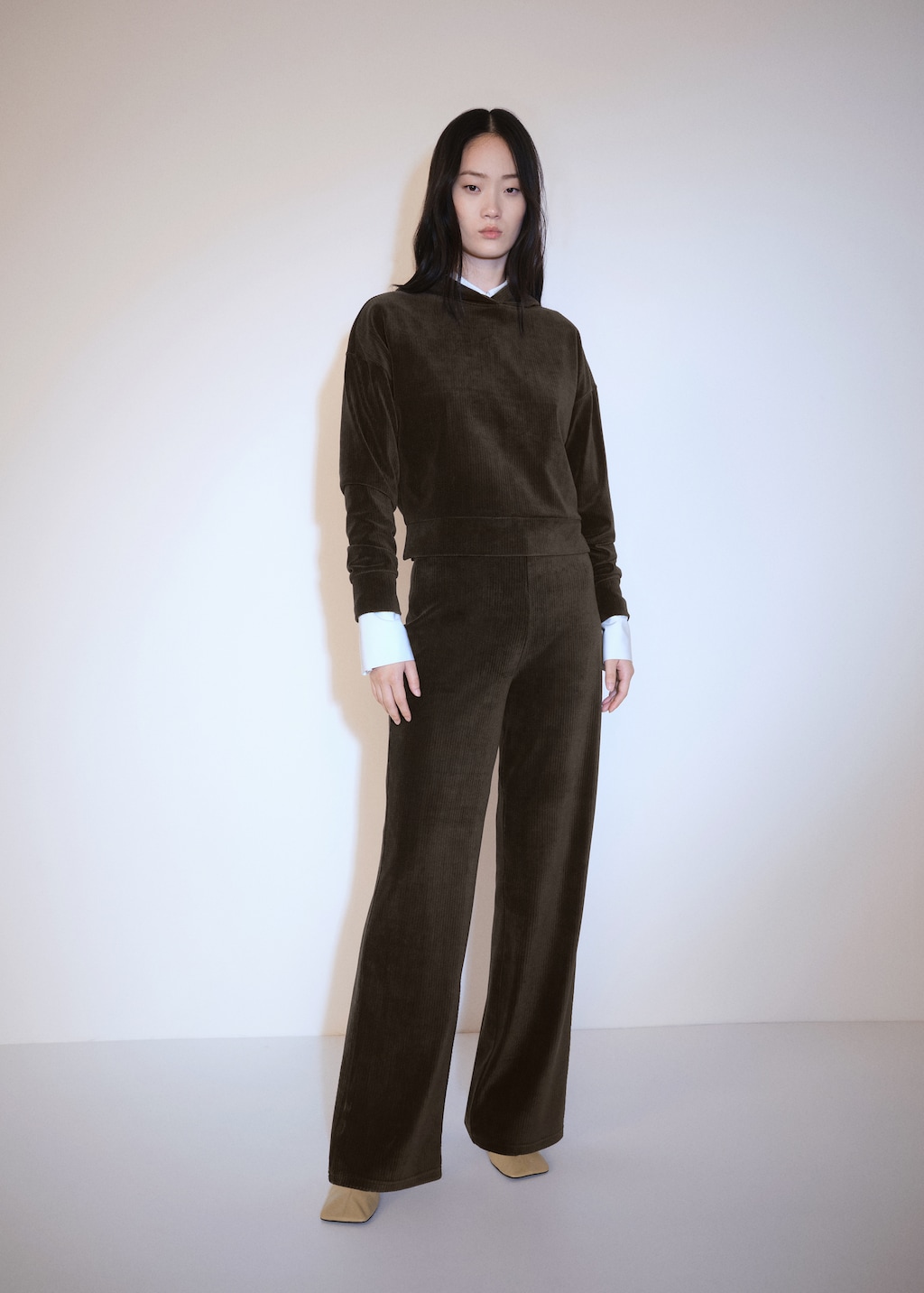 Corduroy hooded sweatshirt - Women | MANGO USA