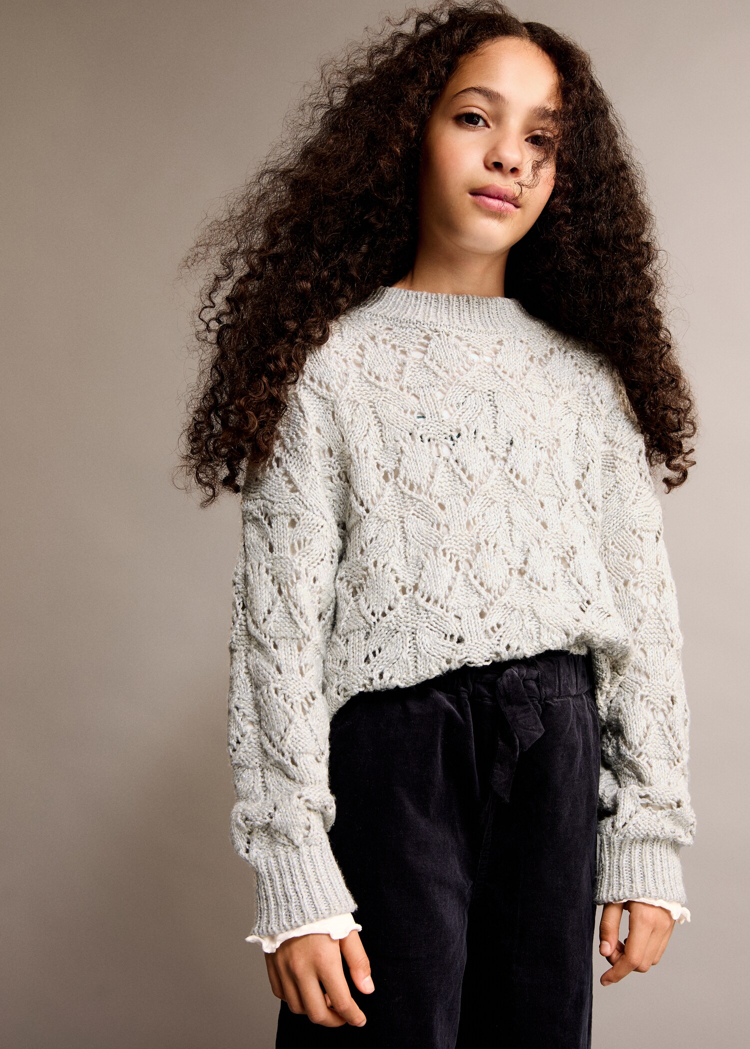 Pull-over maille ajourée Lurex - Plan général