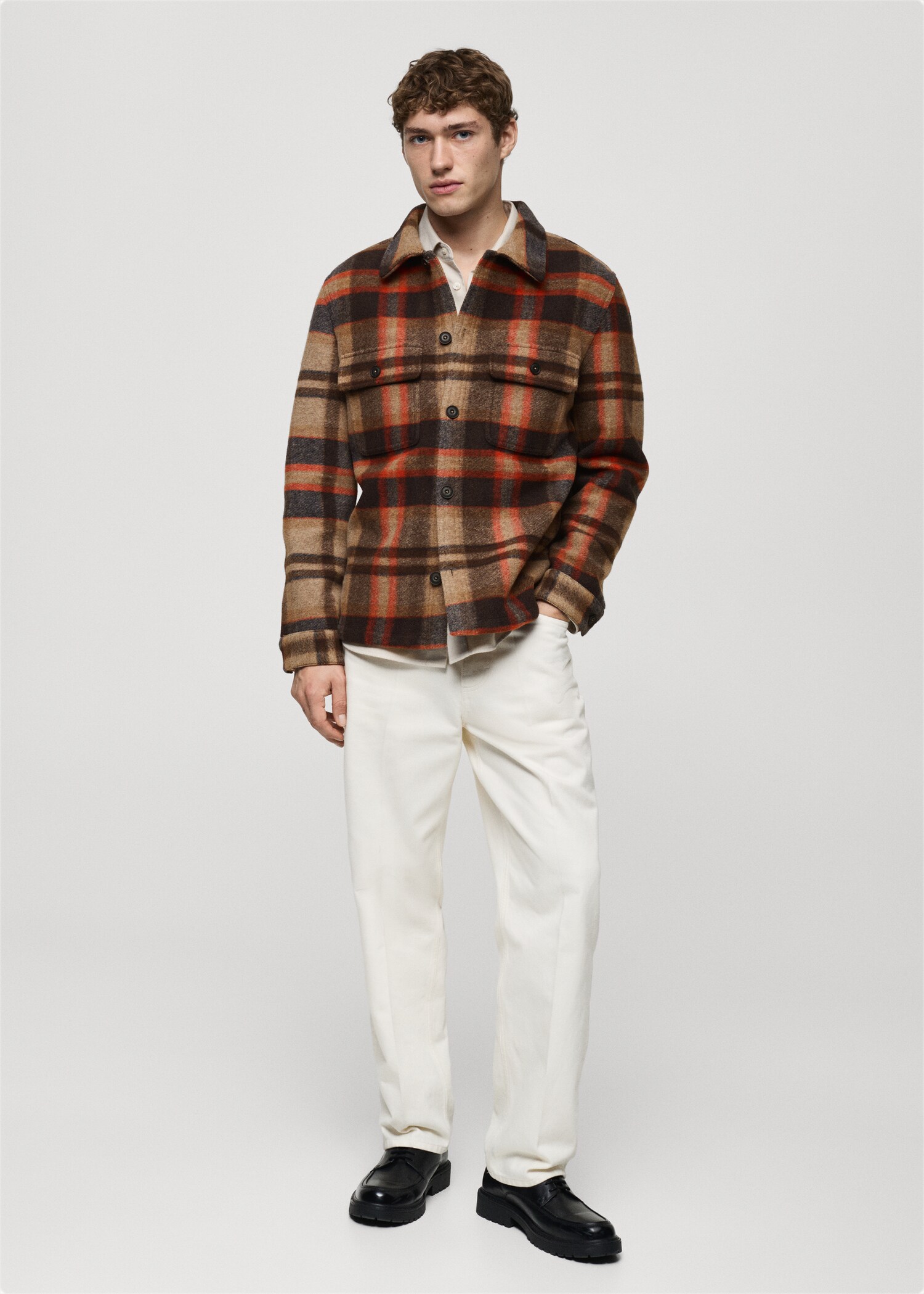 Check flannel overshirt - General plane