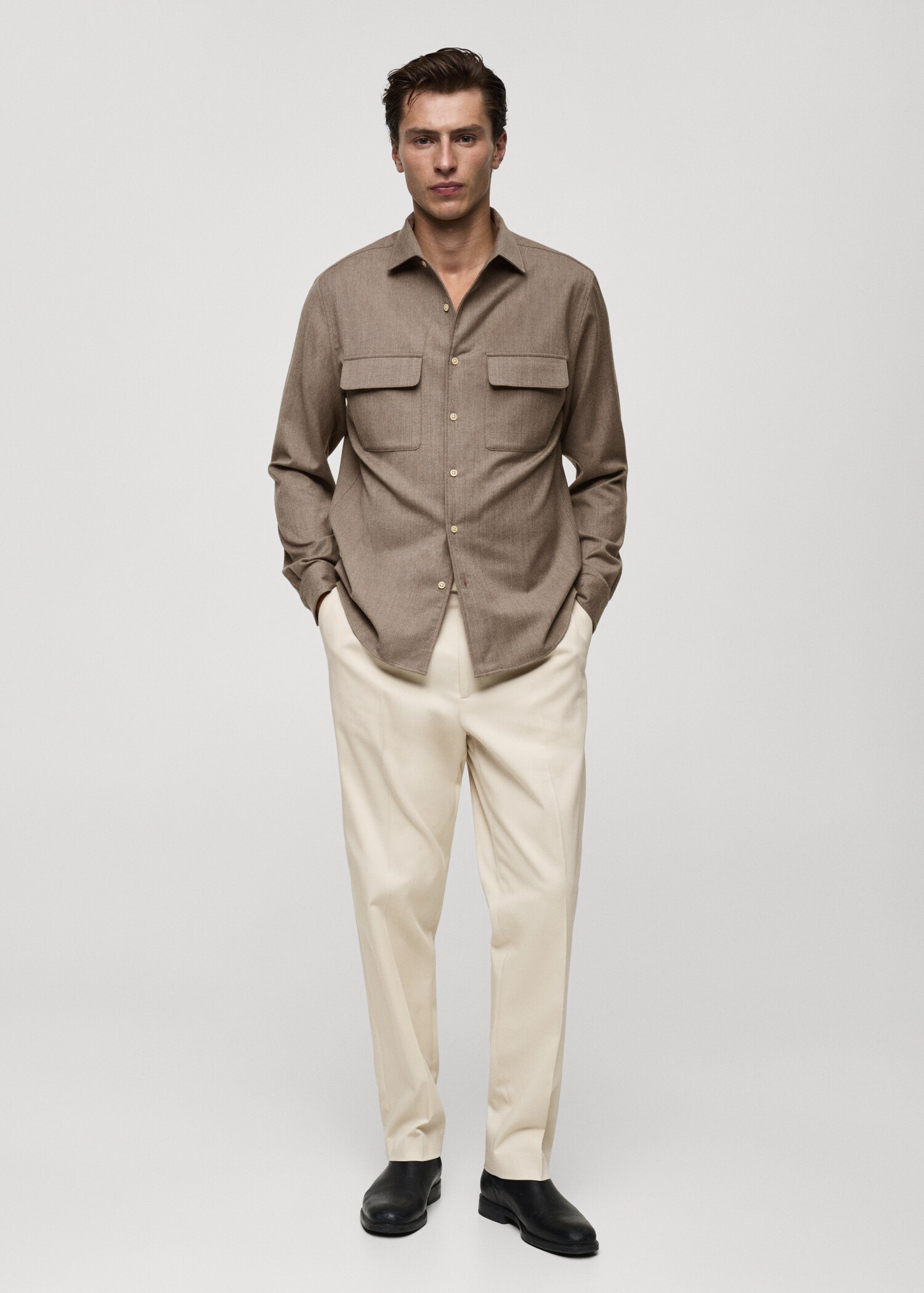 100% wool shirt with pockets - General plane