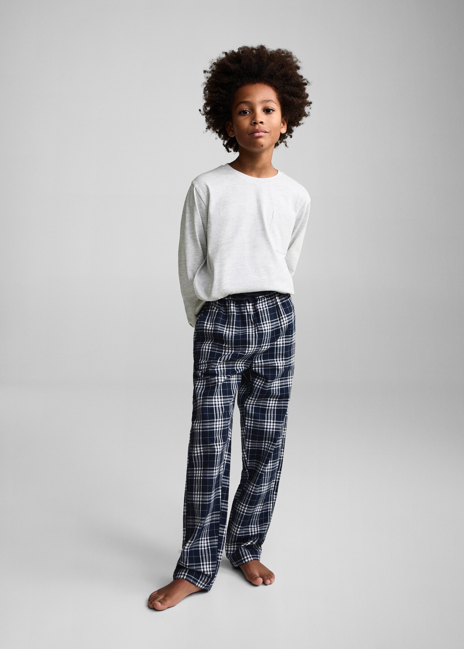 Checked cotton pyjamas - General plane