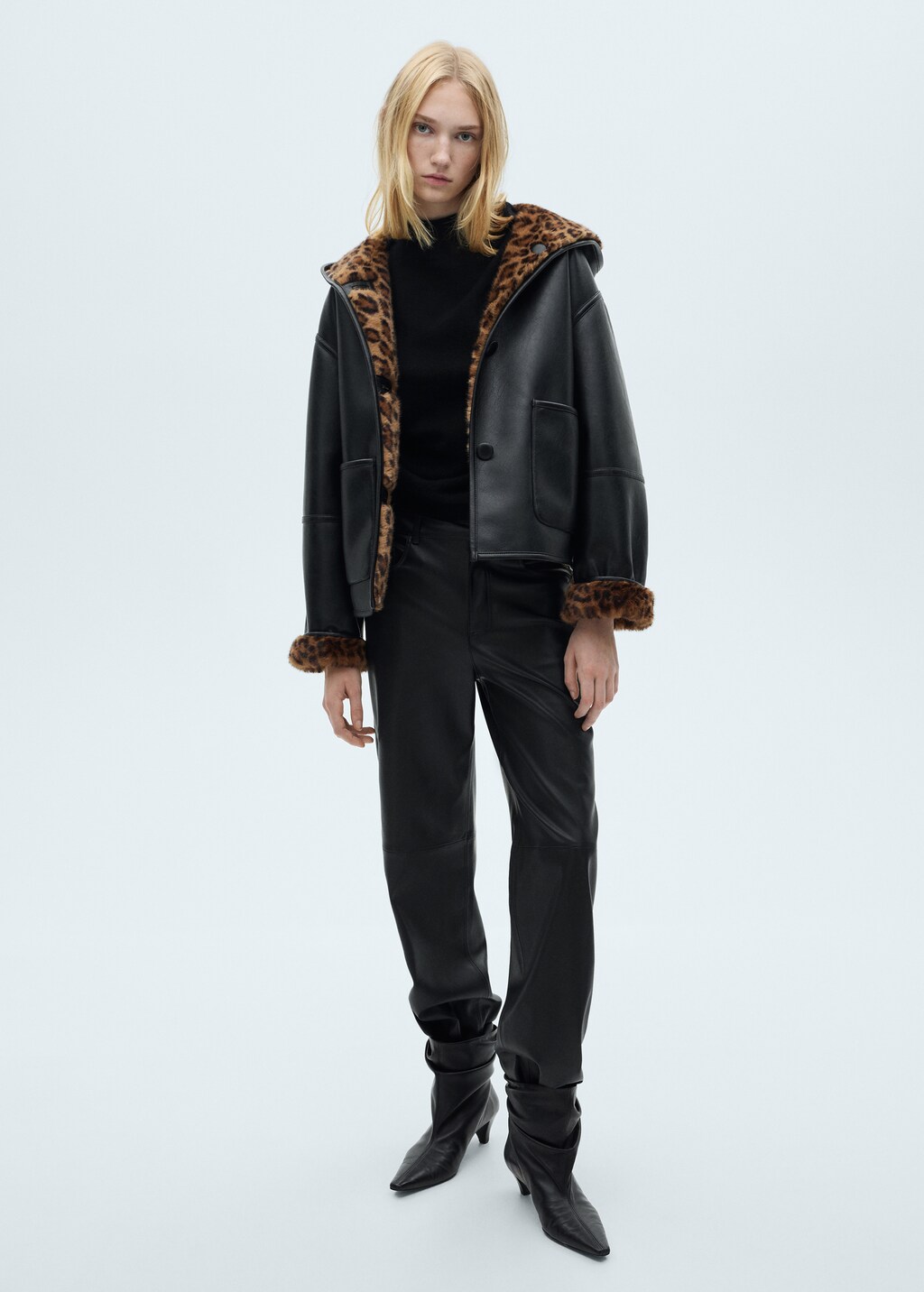 Reversible leopard-print jacket - Women | MANGO Japan Reversible leopard-print jacket - Women | MANGO Japan