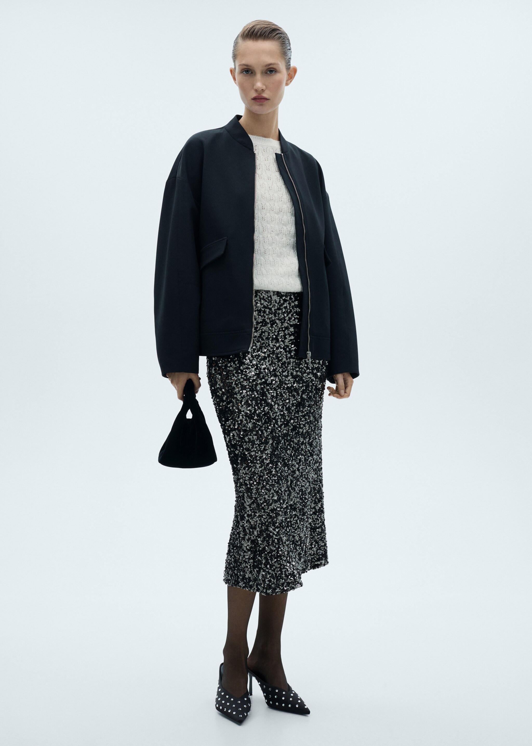 Openwork sweater with lúrex details - General plane