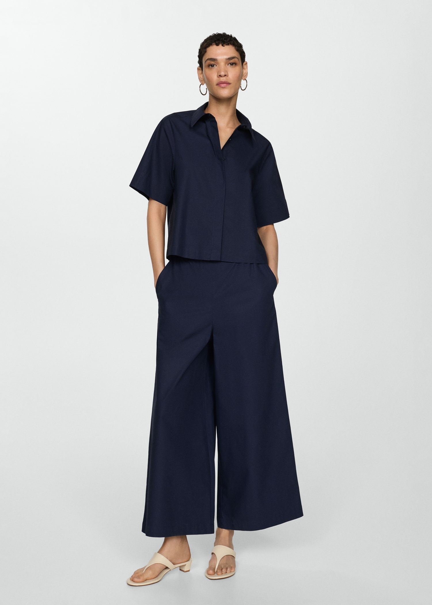 Cotton wideleg trousers - General plane