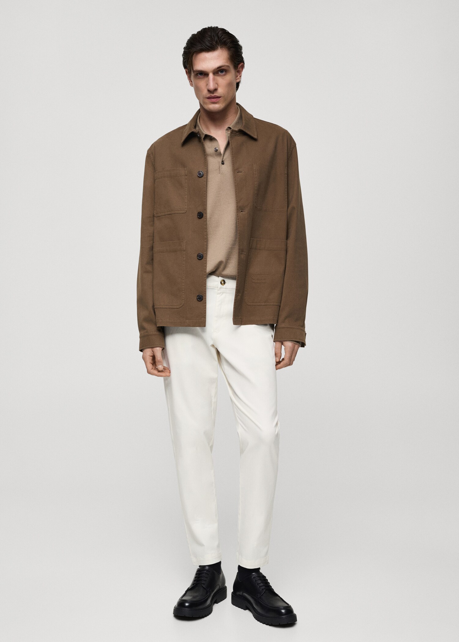 Pantalon coton tapered crop - Plan général