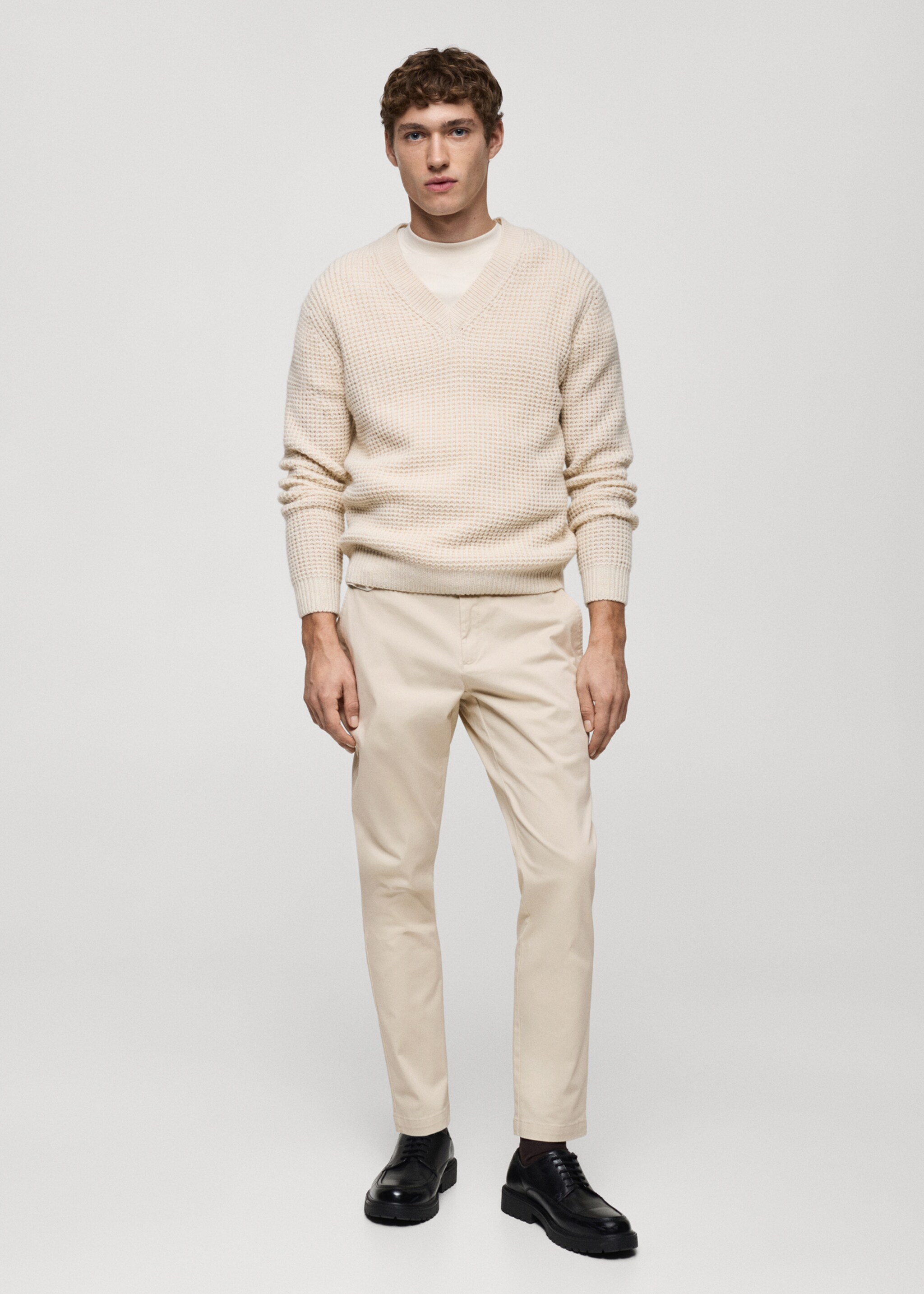 Cotton tapered crop trousers - General plane