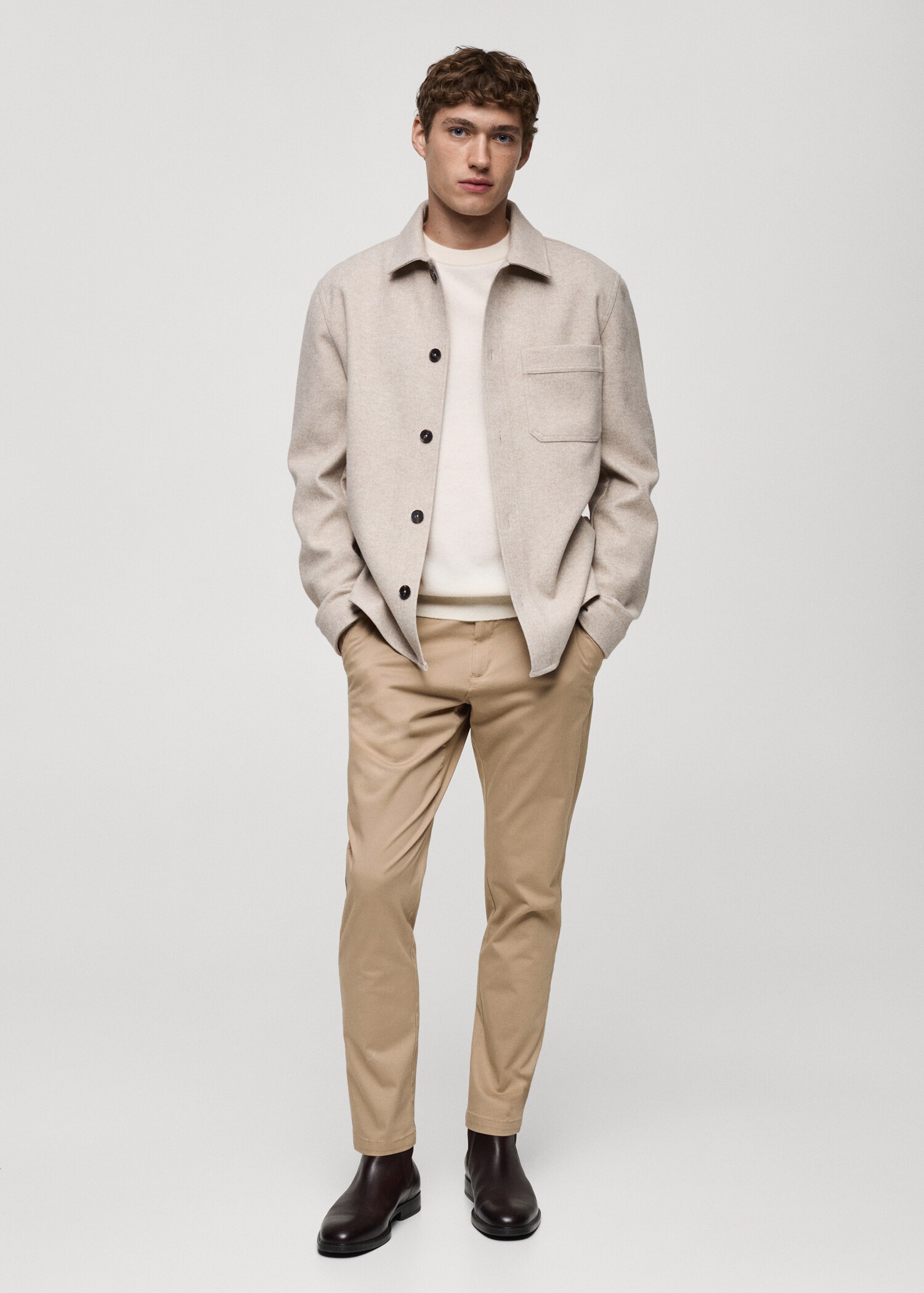 Pantalon coton tapered crop - Plan général