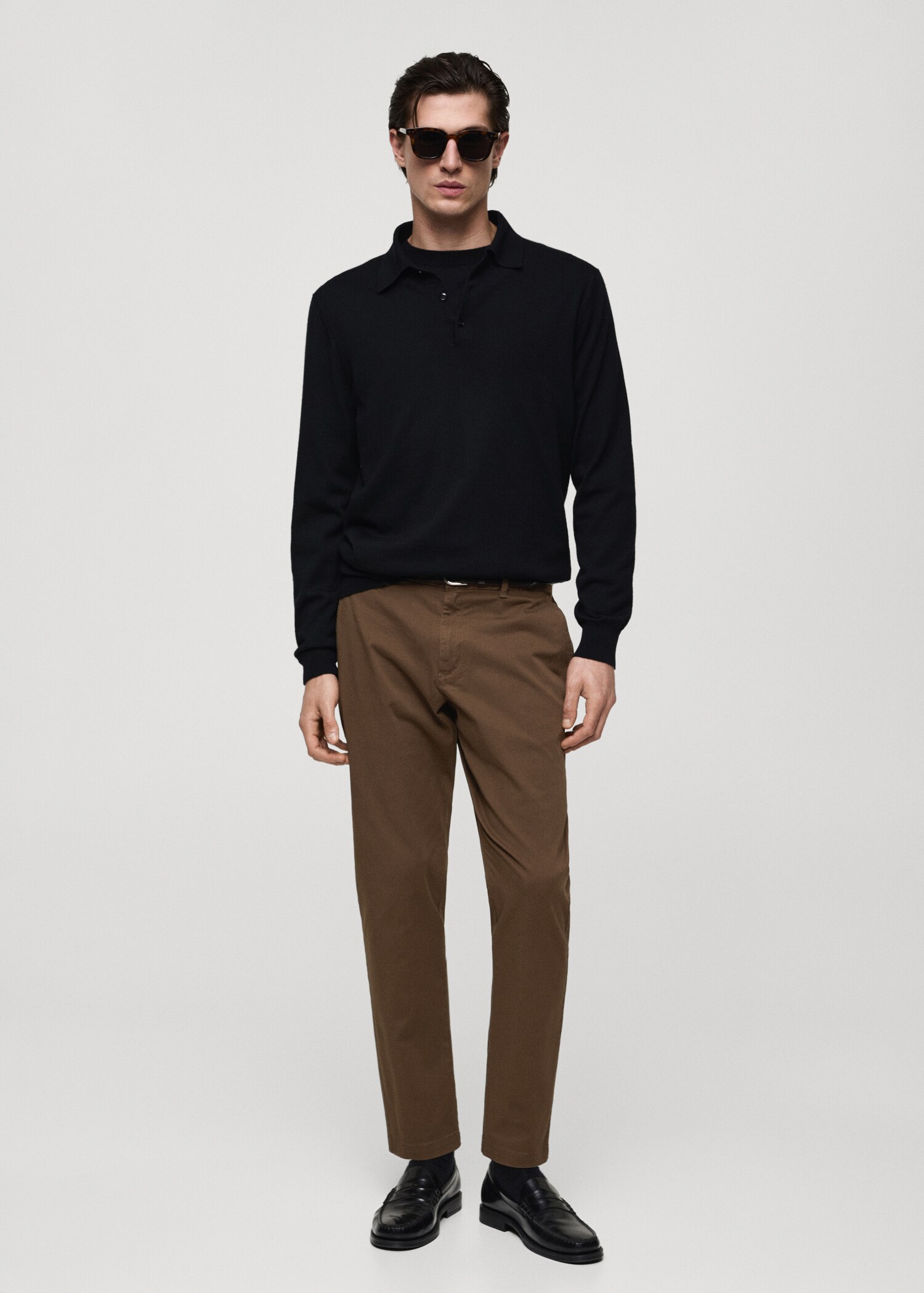 Pantalon coton tapered crop - Plan général