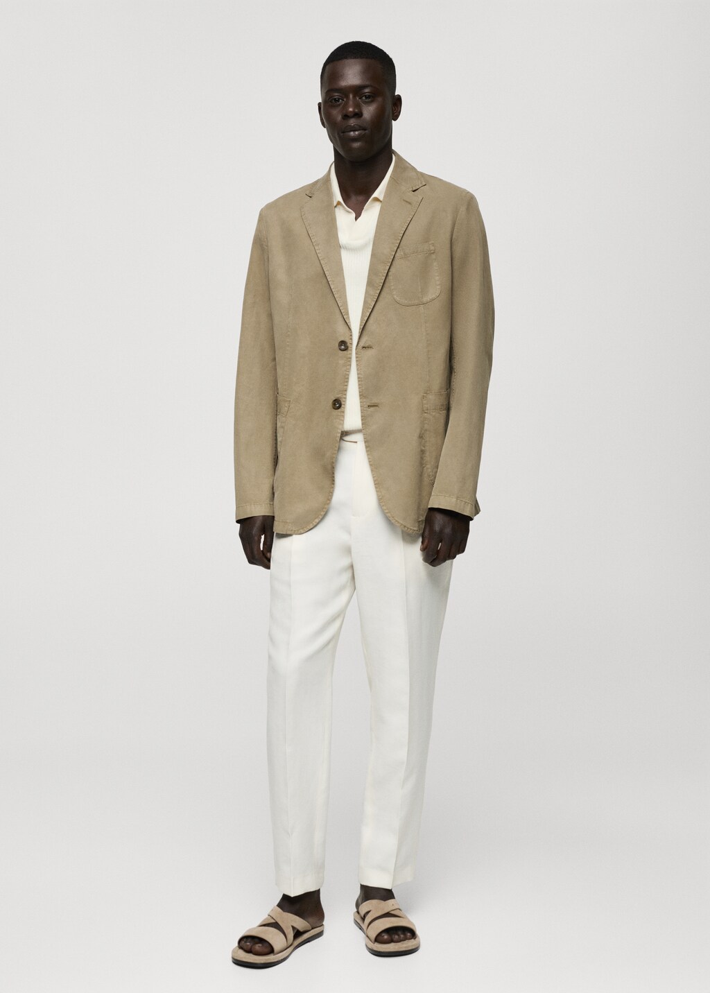 Slim fit linen cotton blend blazer Men MANGO Papua New Guinea