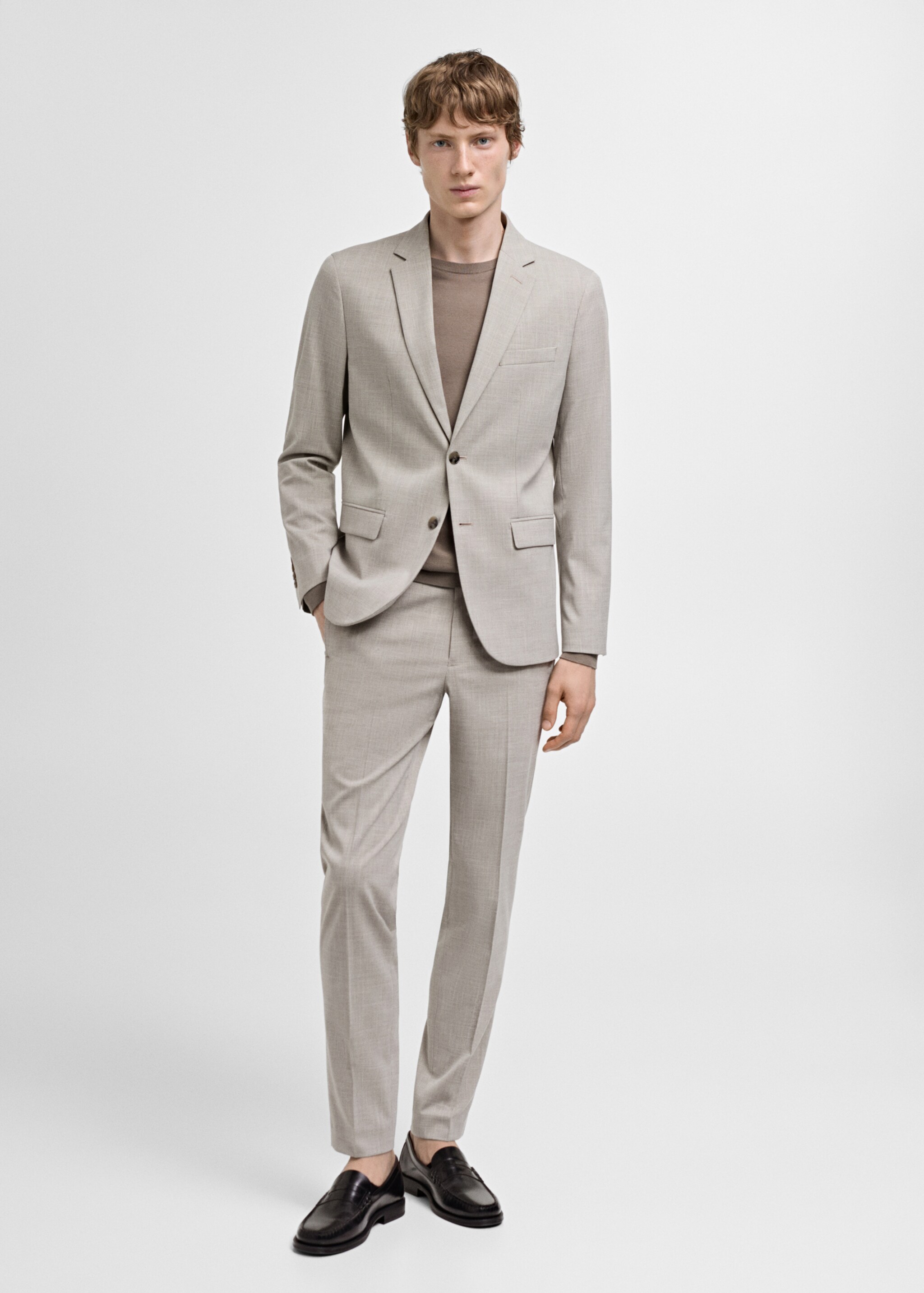 Super slim-fit suit jacket in stretch fabric - General plane