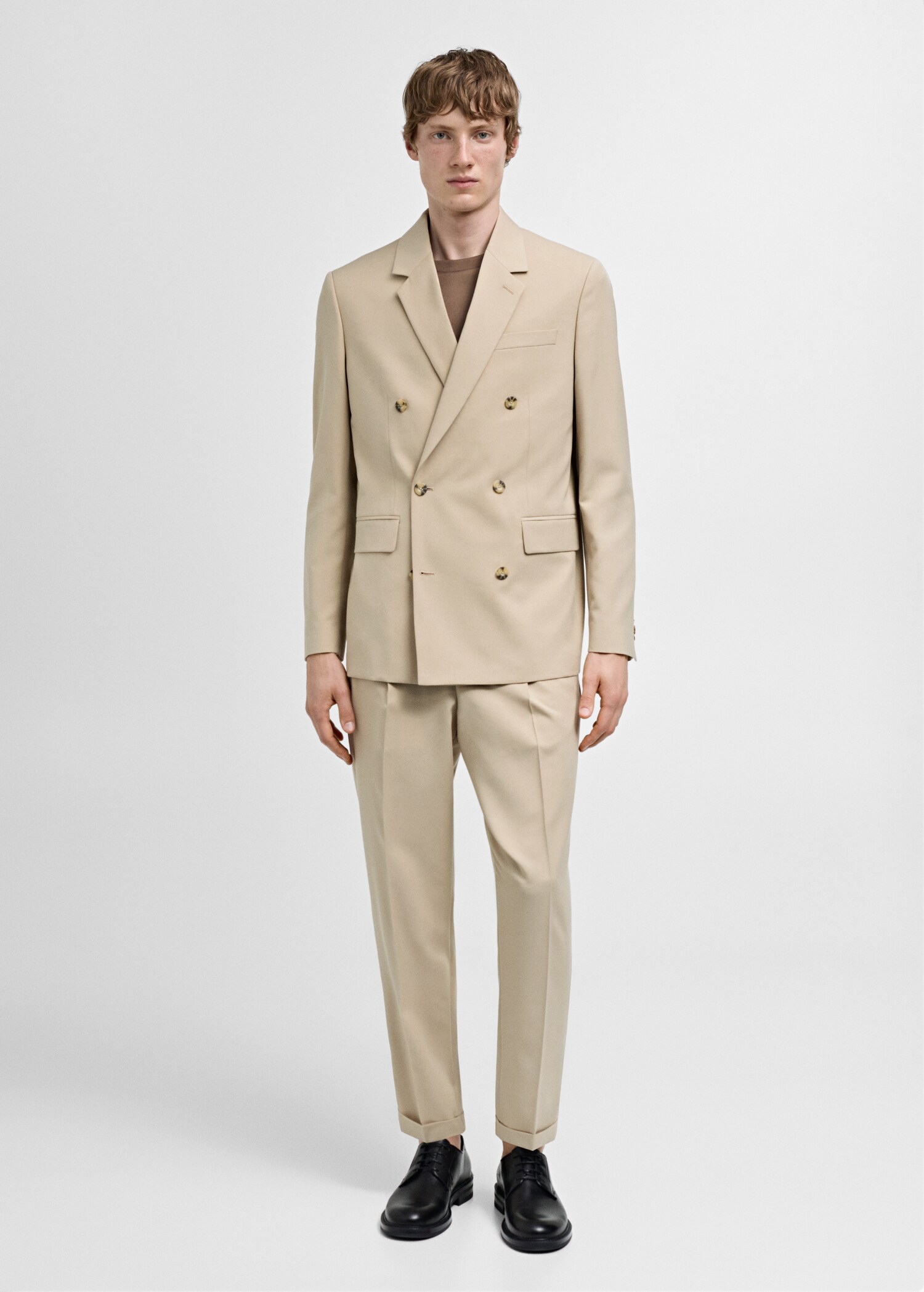 Double-breasted regular-fit suit jacket - General plane