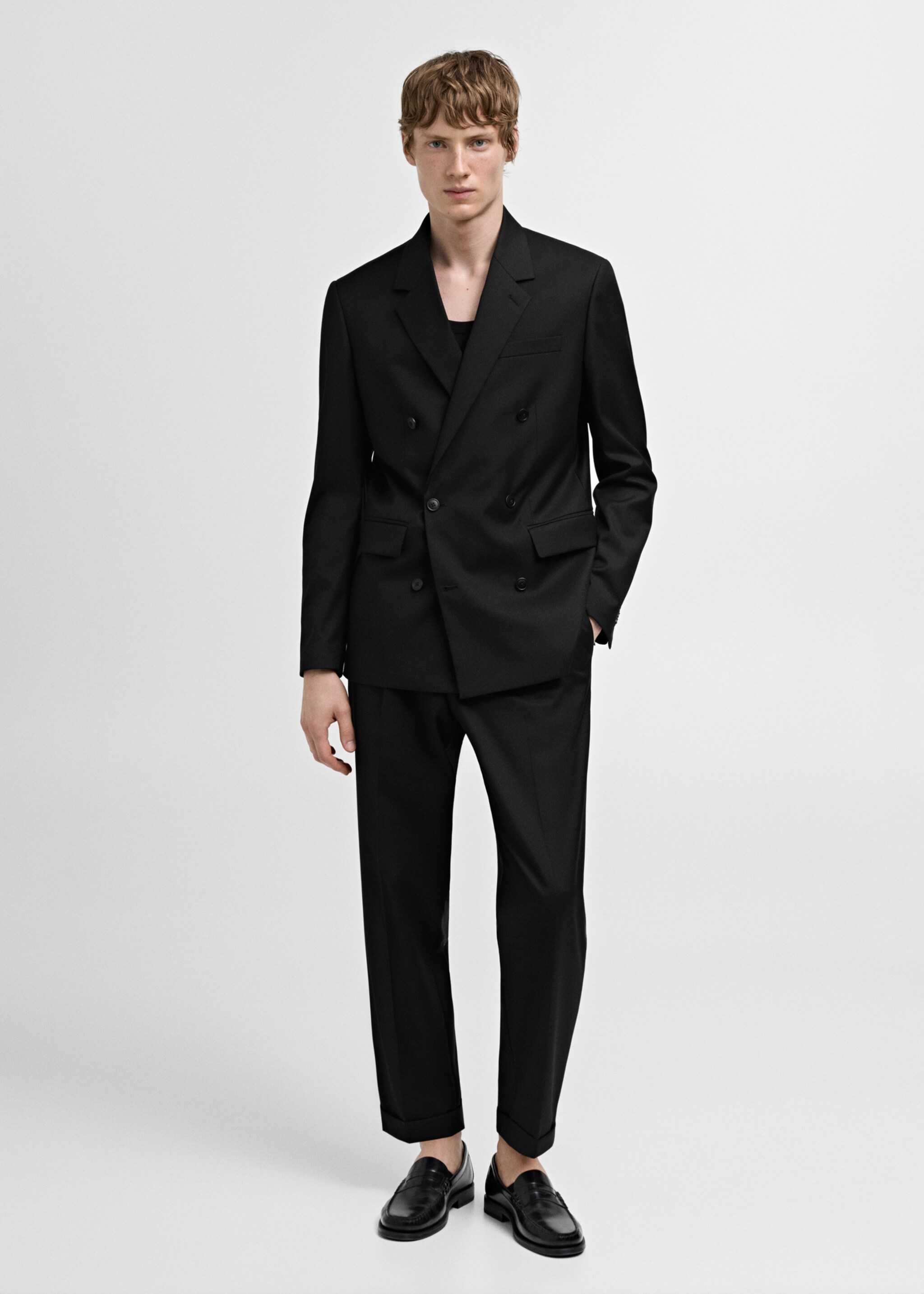 Veste costume regular-fit croisée - Plan général